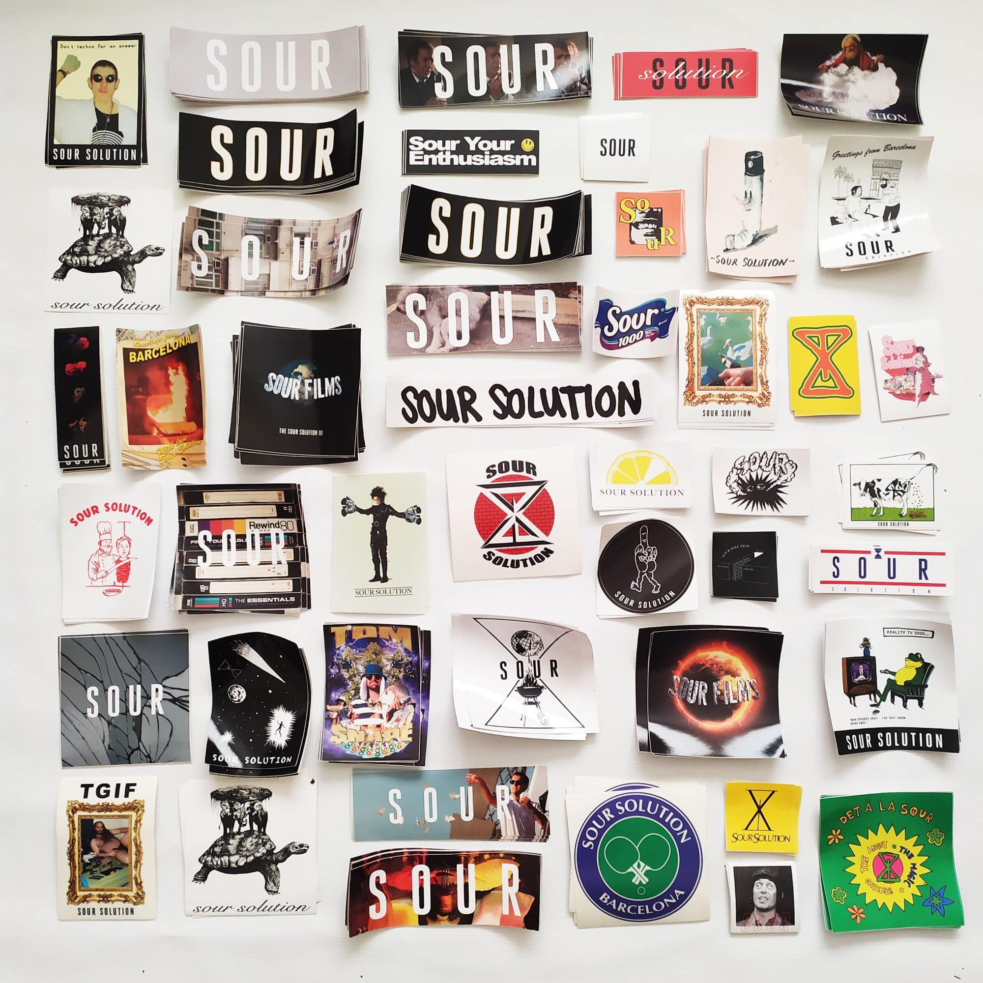 Sour Solution Skateboards Bundle Skate Sticker Pack (47 Stickers!!) - SkateboardStickers.com