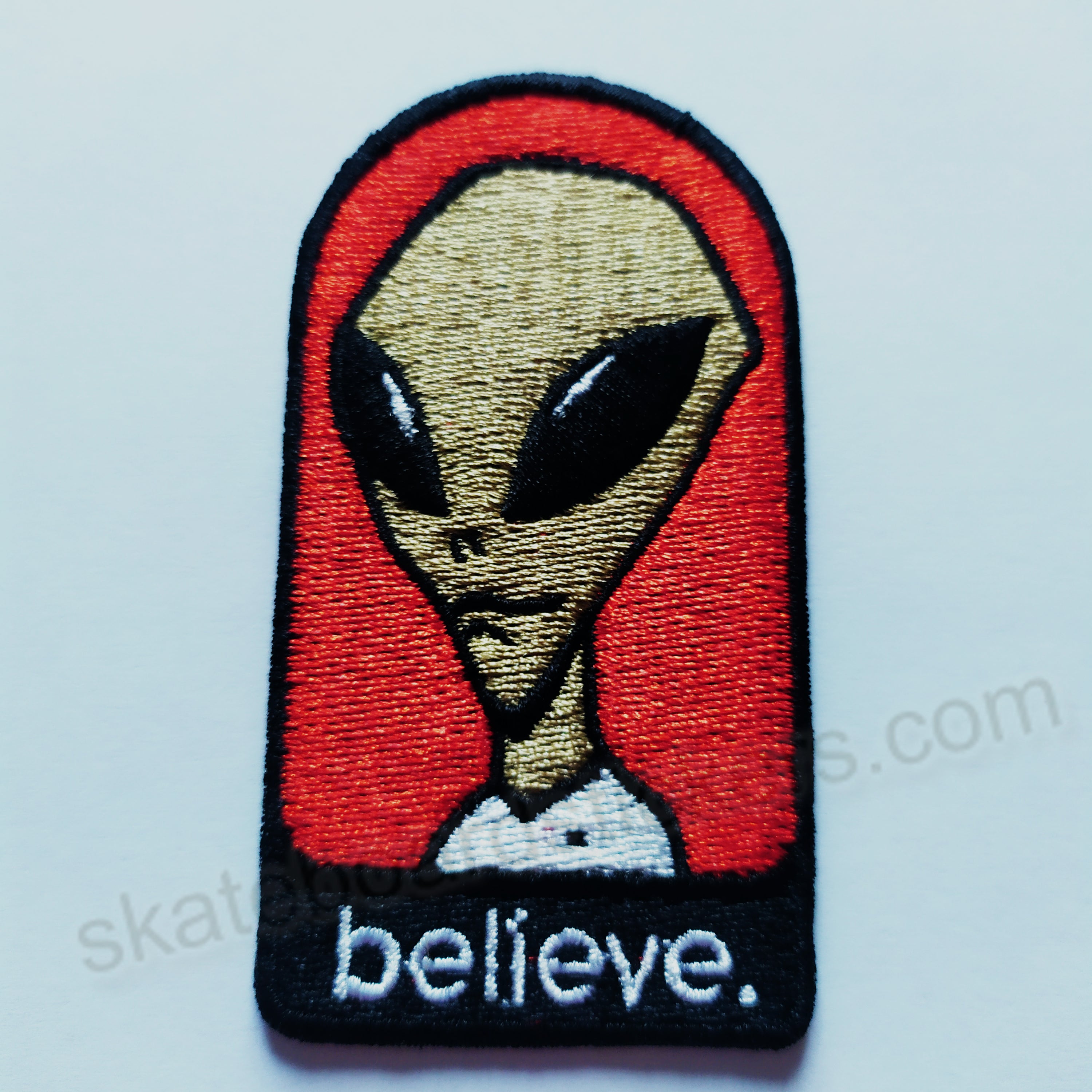 Alien Workshop - Believe Skate Patch - Iron On/Embroidered - 7.5cm high approx - SkateboardStickers.com