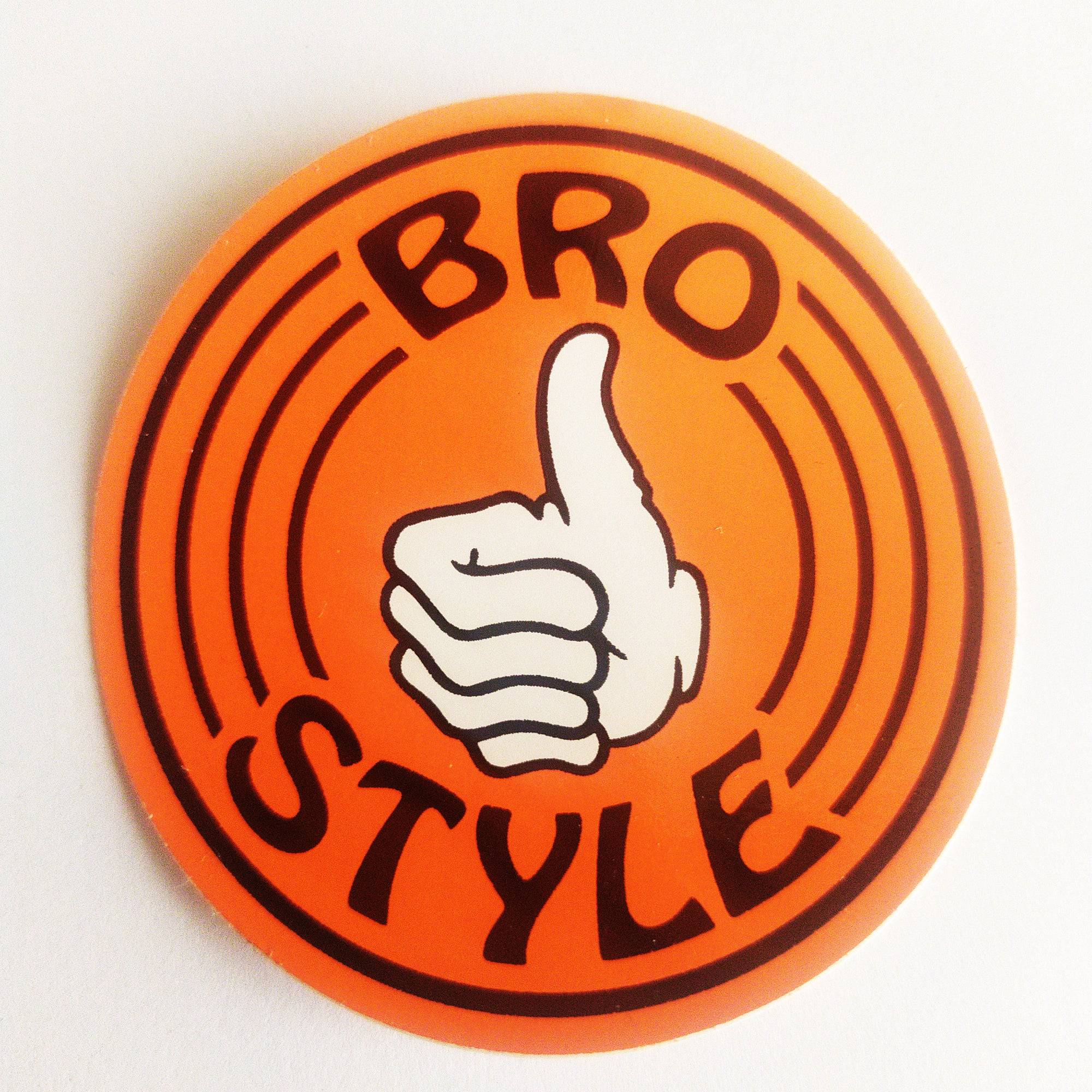 Bro Style Skate Sticker - Orange - SkateboardStickers.com