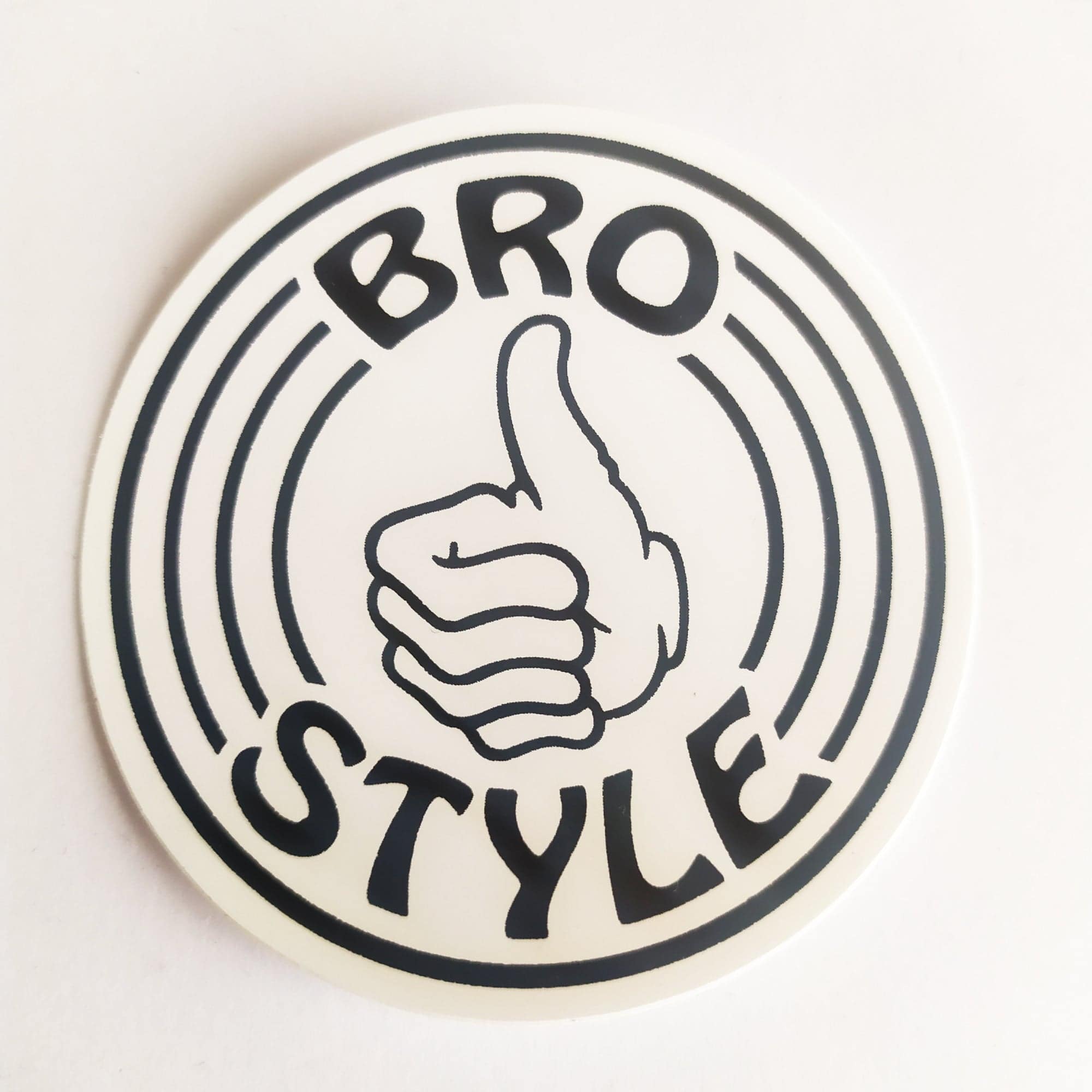 Bro Style Skate Sticker - Large White - SkateboardStickers.com