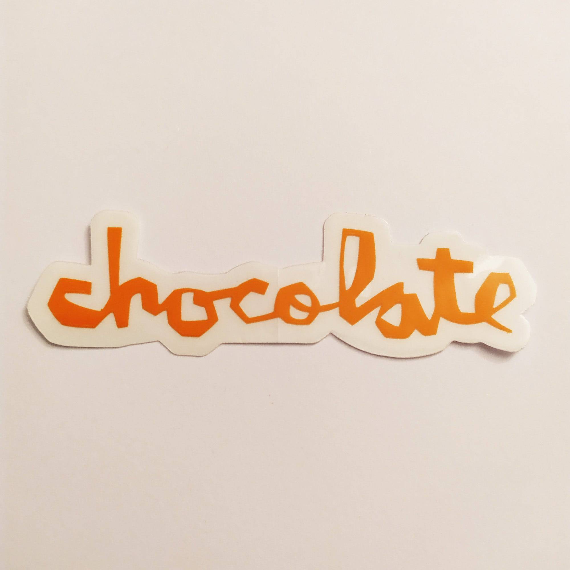 Chocolate Chunk Logo Skateboard Sticker - Orange - 14 cm across approx. - SkateboardStickers.com
