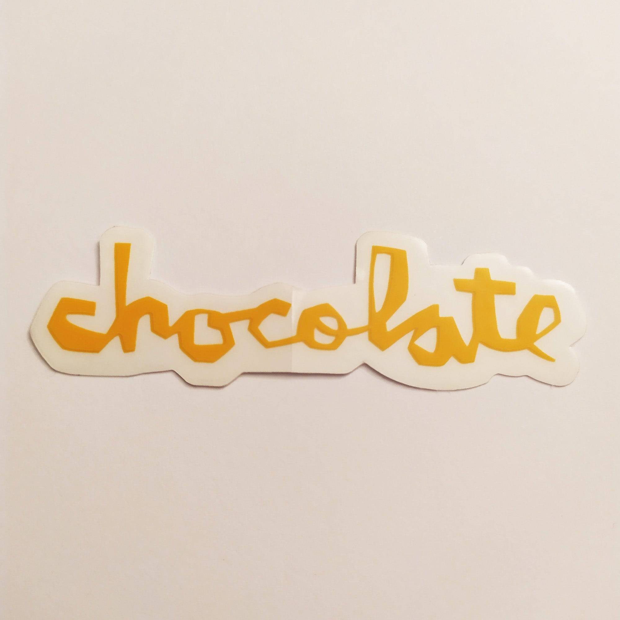 Chocolate Chunk Logo Skateboard Sticker - Light Orange - 14 cm across approx - SkateboardStickers.com