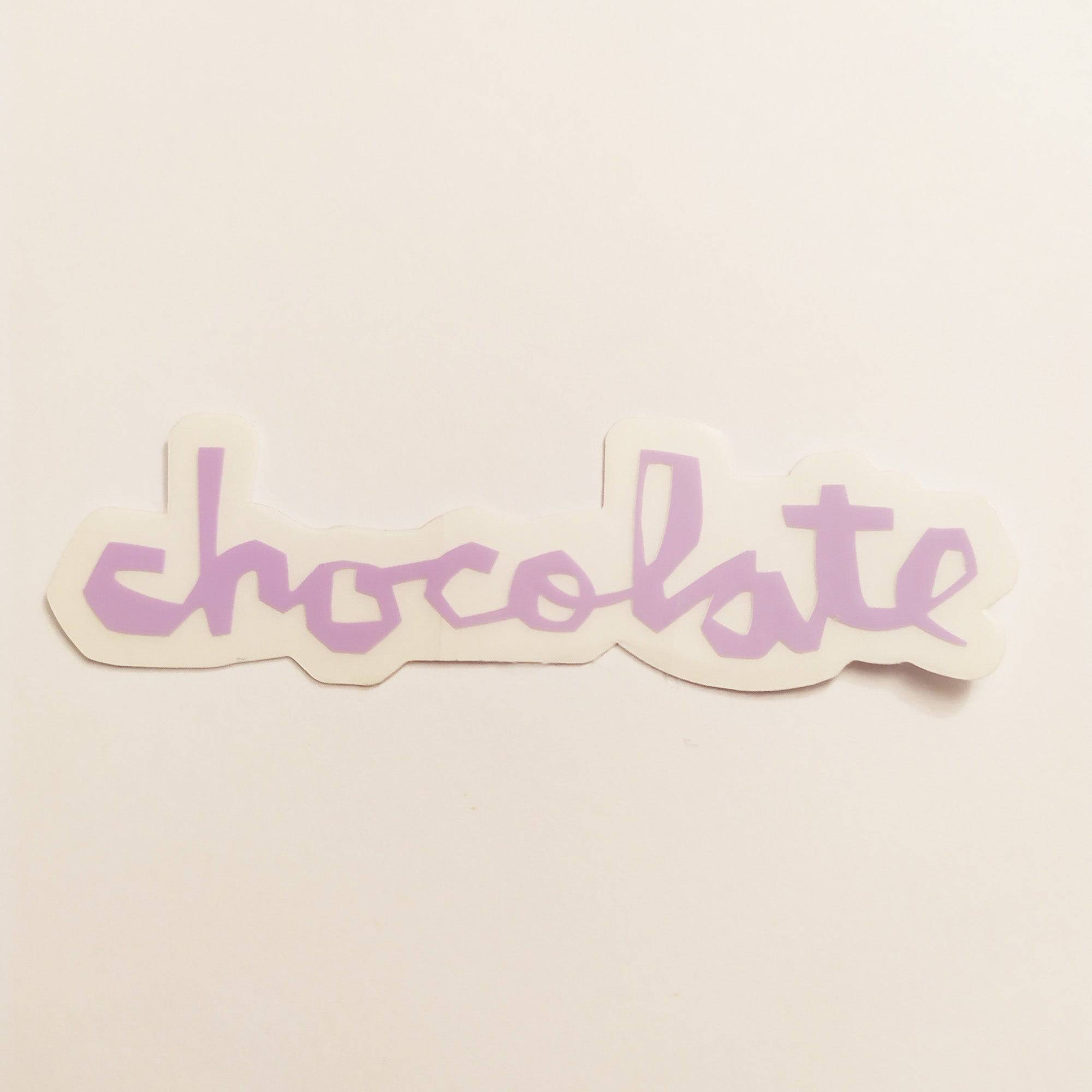 Chocolate Chunk Logo Skateboard Sticker - Lilac - 14 cm across approx. - SkateboardStickers.com