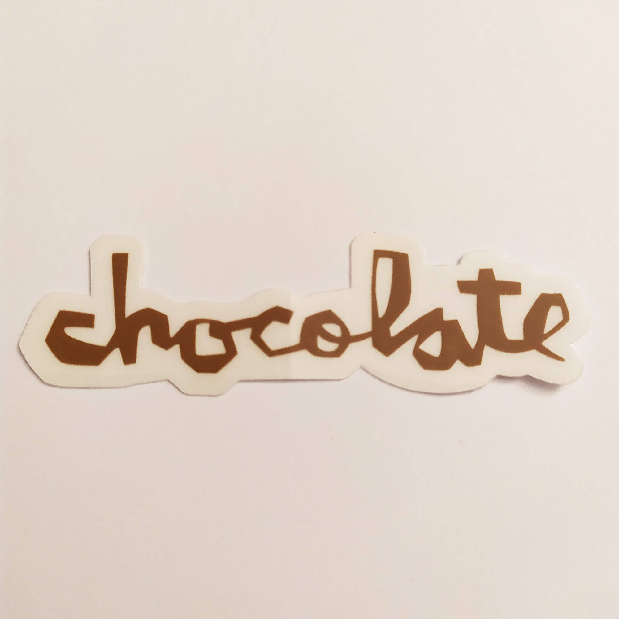 Chocolate Chunk Logo Skateboard Sticker - Brown - 14 cm across approx. - SkateboardStickers.com