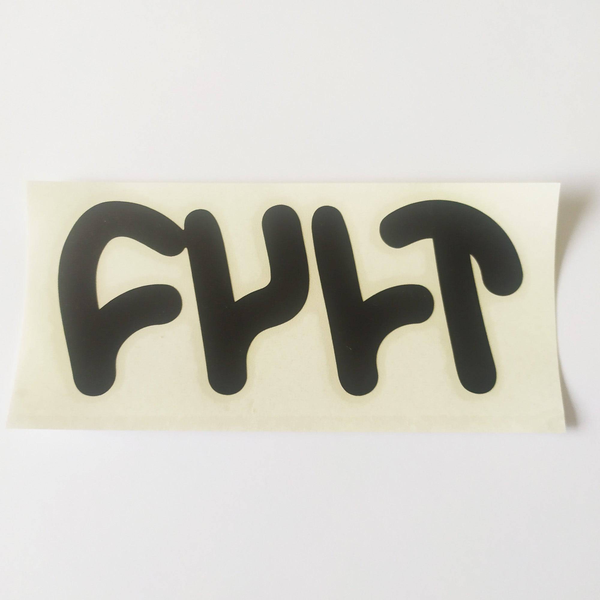 Cult Bikes BMX Sticker - Thick Black Logo Rub On Decal - SkateboardStickers.com