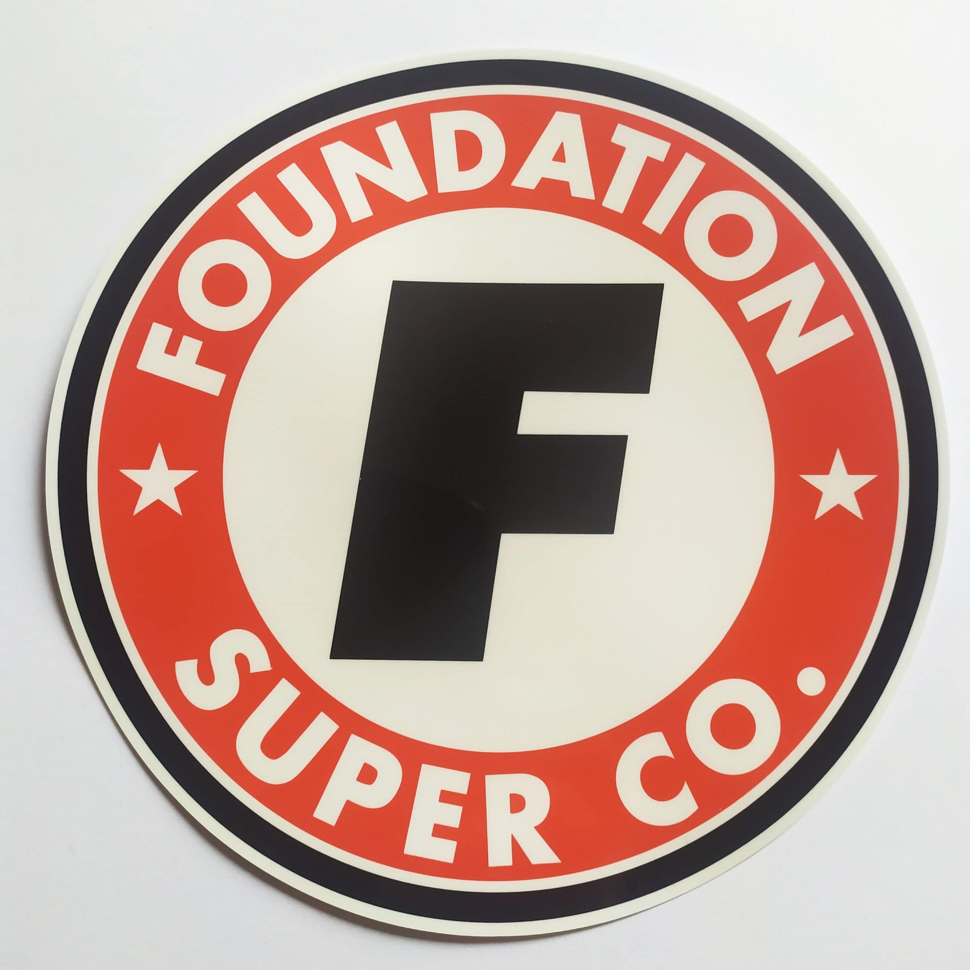 Foundation Super Co. Skate Sticker - Red - SkateboardStickers.com
