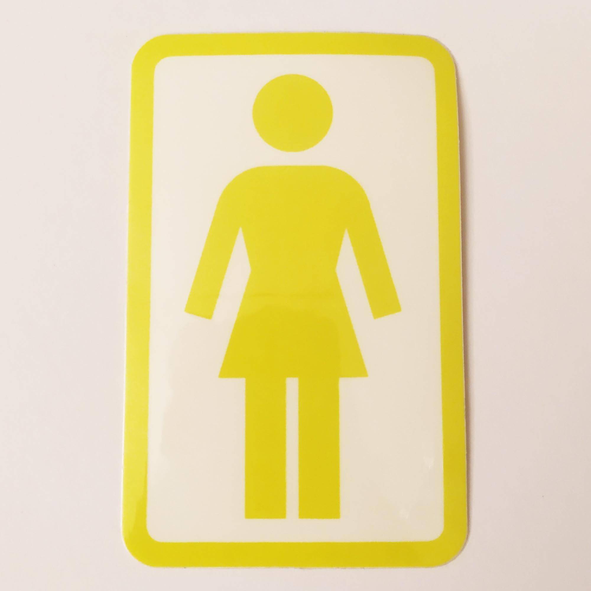 Girl Skateboard Sticker - Lime Green - SkateboardStickers.com