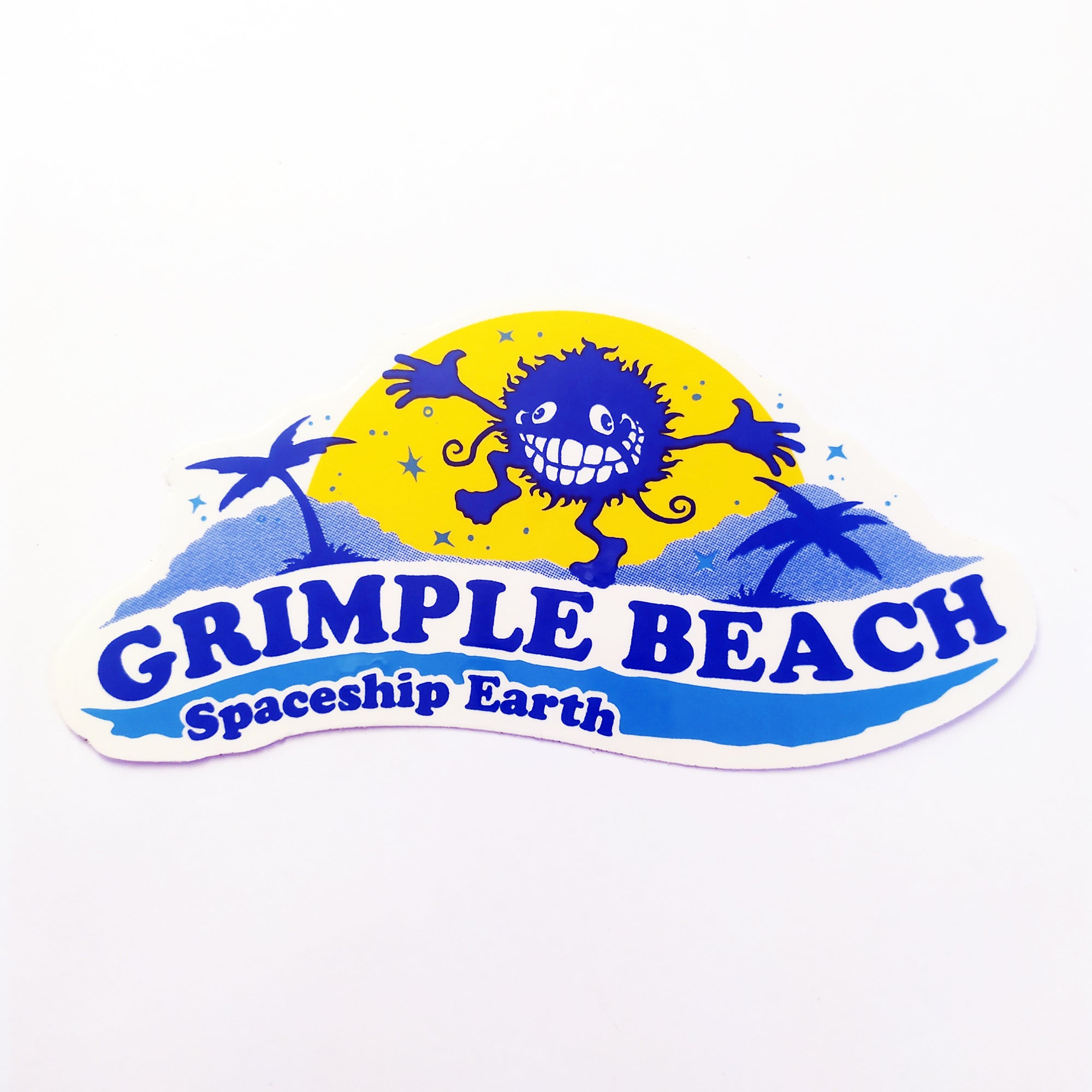 Grimple Stix Skate Sticker - Grimple Beach / Spaceship Earth - SkateboardStickers.com