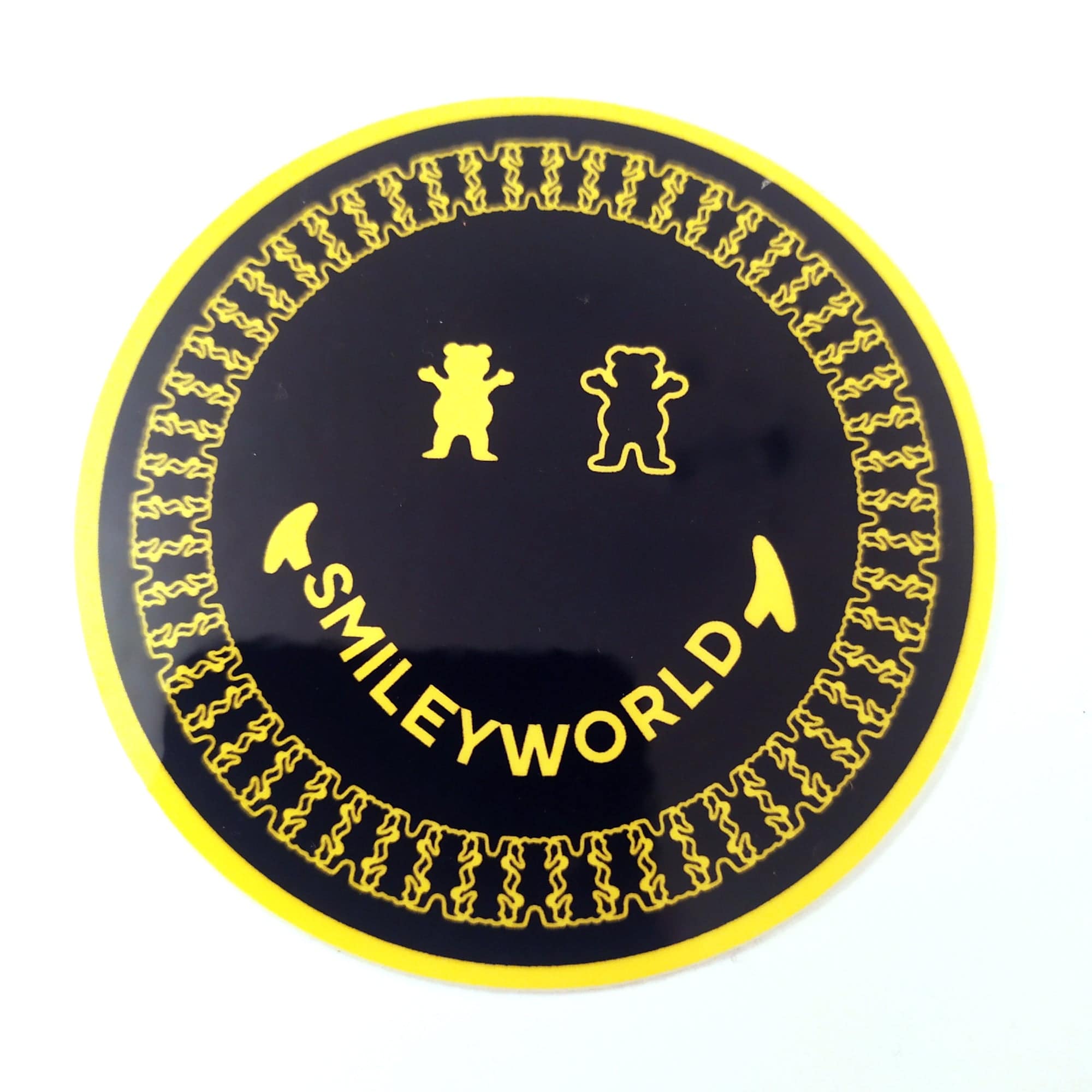 Grizzly x Smiley World Skate Sticker - SkateboardStickers.com