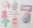 Hello Kitty 50th Anniversary - A Girl Skateboards X Sanrio Collaboration Skate Sticker Pack - SkateboardStickers.com