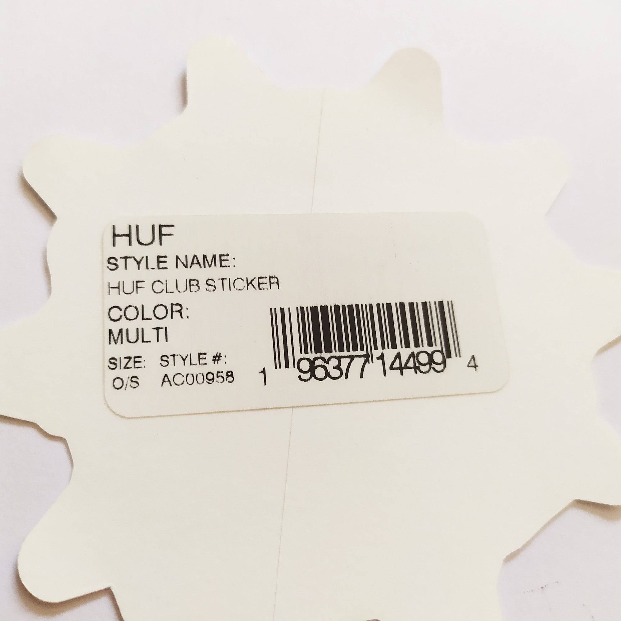HUF "Huf Club" Skate Sticker - SkateboardStickers.com