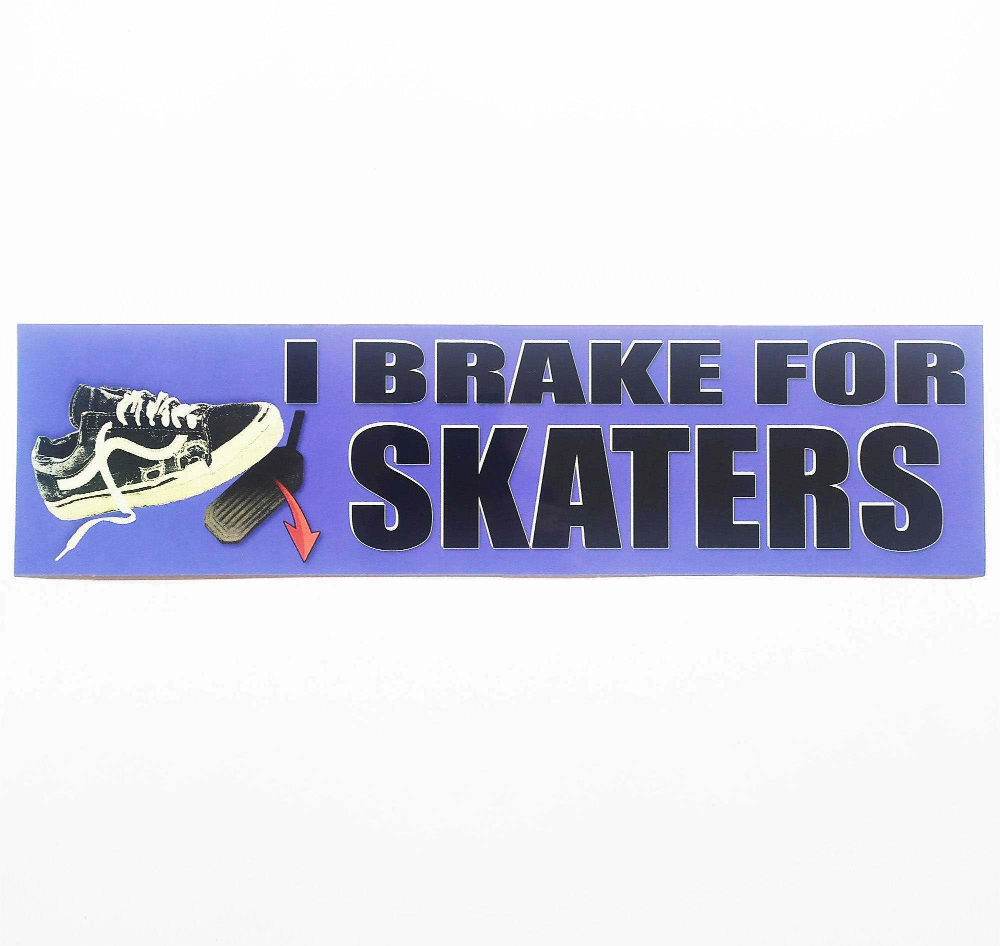 Jenkem Skate Magazine: KEEP HONKING! "I BRAKE FOR SKATERS" Bumper Sticker - SkateboardStickers.com