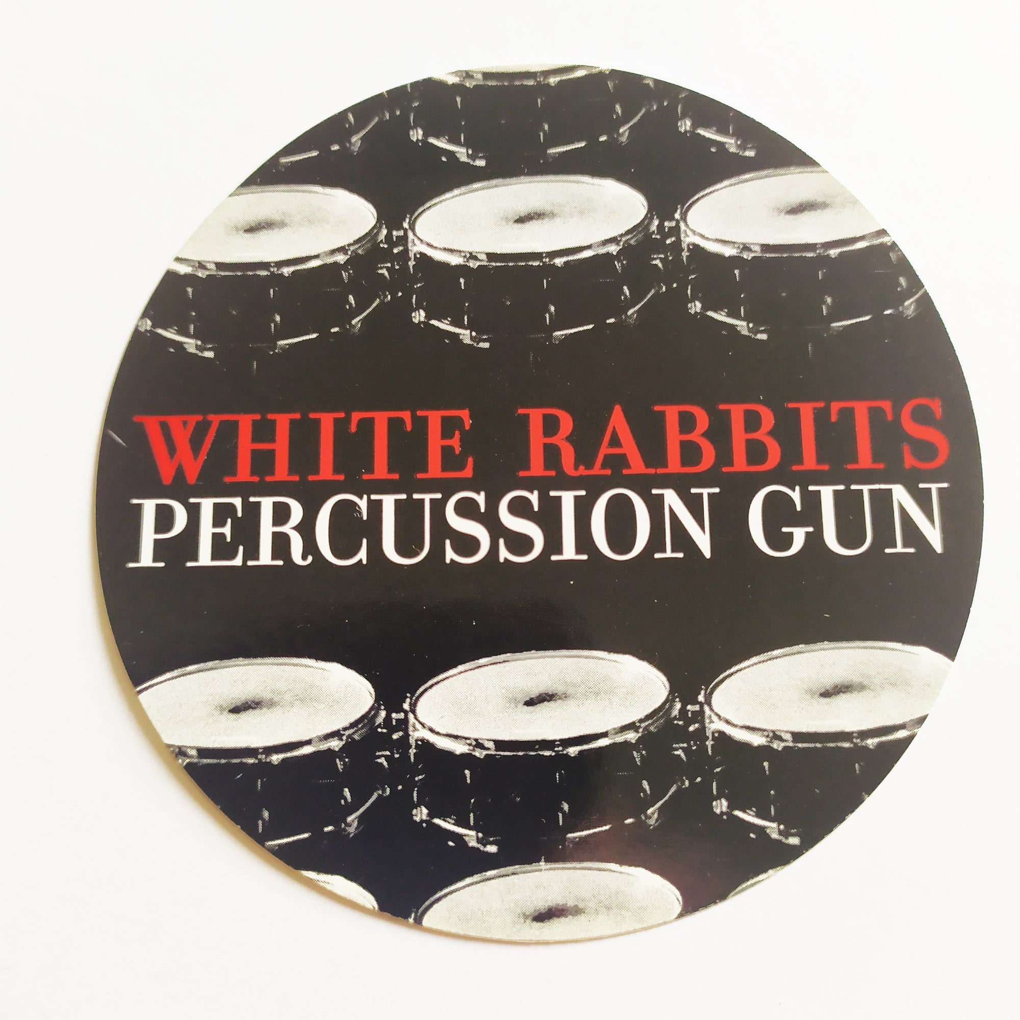 White Rabbits - Percussion Gun Music Sticker - SkateboardStickers.com