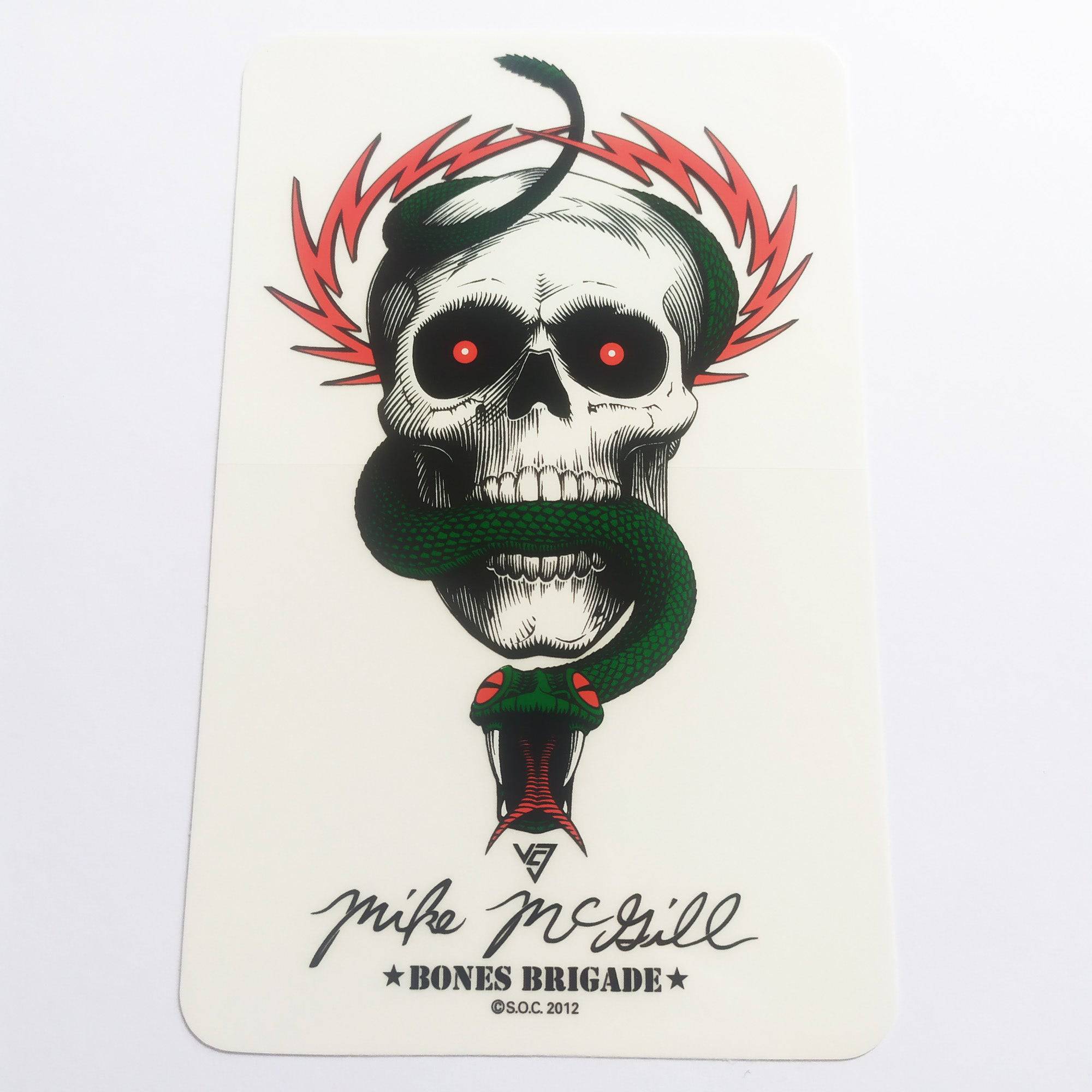 Powell Peralta, Mike McGill "Skull & Snake" Skateboard Sticker. 15cm x 9.5cm approx - SkateboardStickers.com