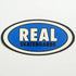 Real Skateboards Oval Sticker - blue medium - SkateboardStickers.com