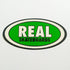 Real Skateboards Oval Sticker - green medium - SkateboardStickers.com
