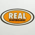 Real Skateboards Oval Sticker - orange small - SkateboardStickers.com