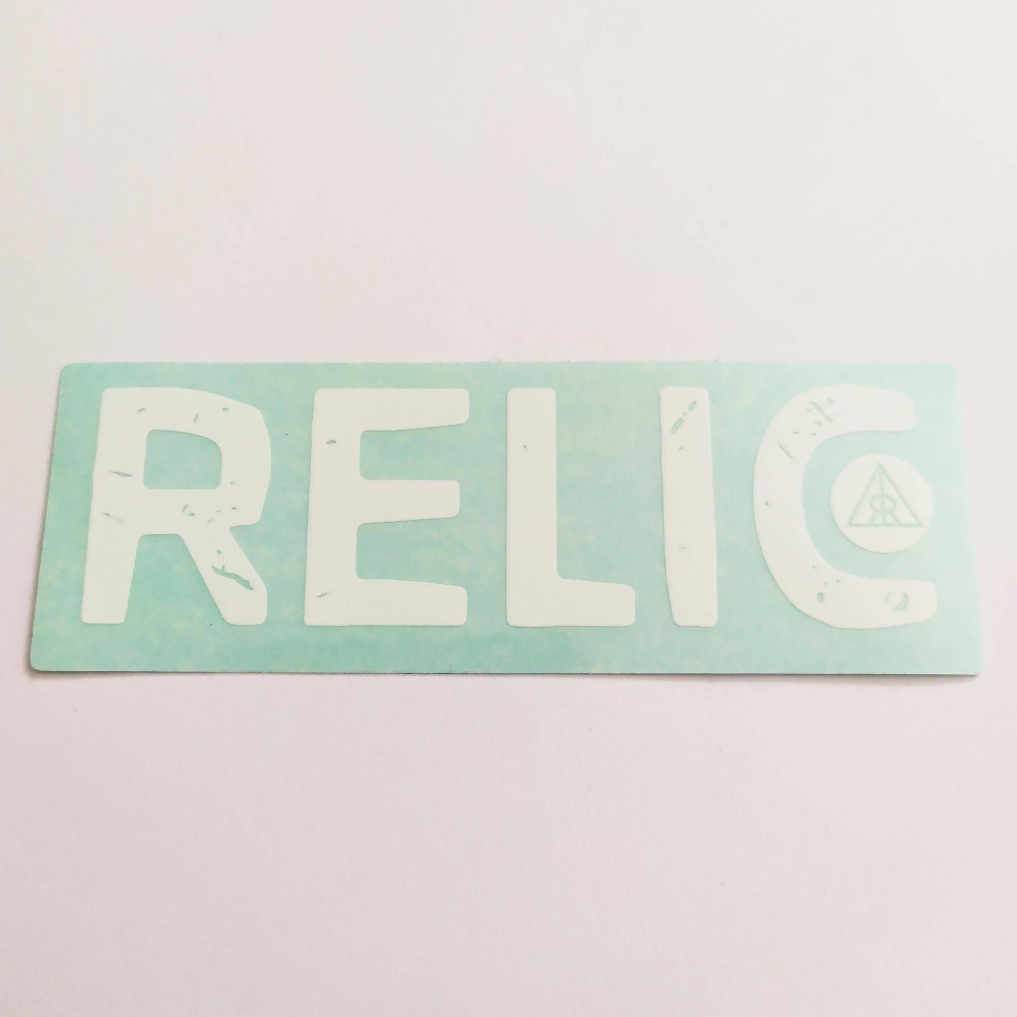 Relic BMX Sticker - White - SkateboardStickers.com