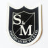 S&M Die Cut Black/White Shield BMX Sticker / Decal - 6 cm - SkateboardStickers.com
