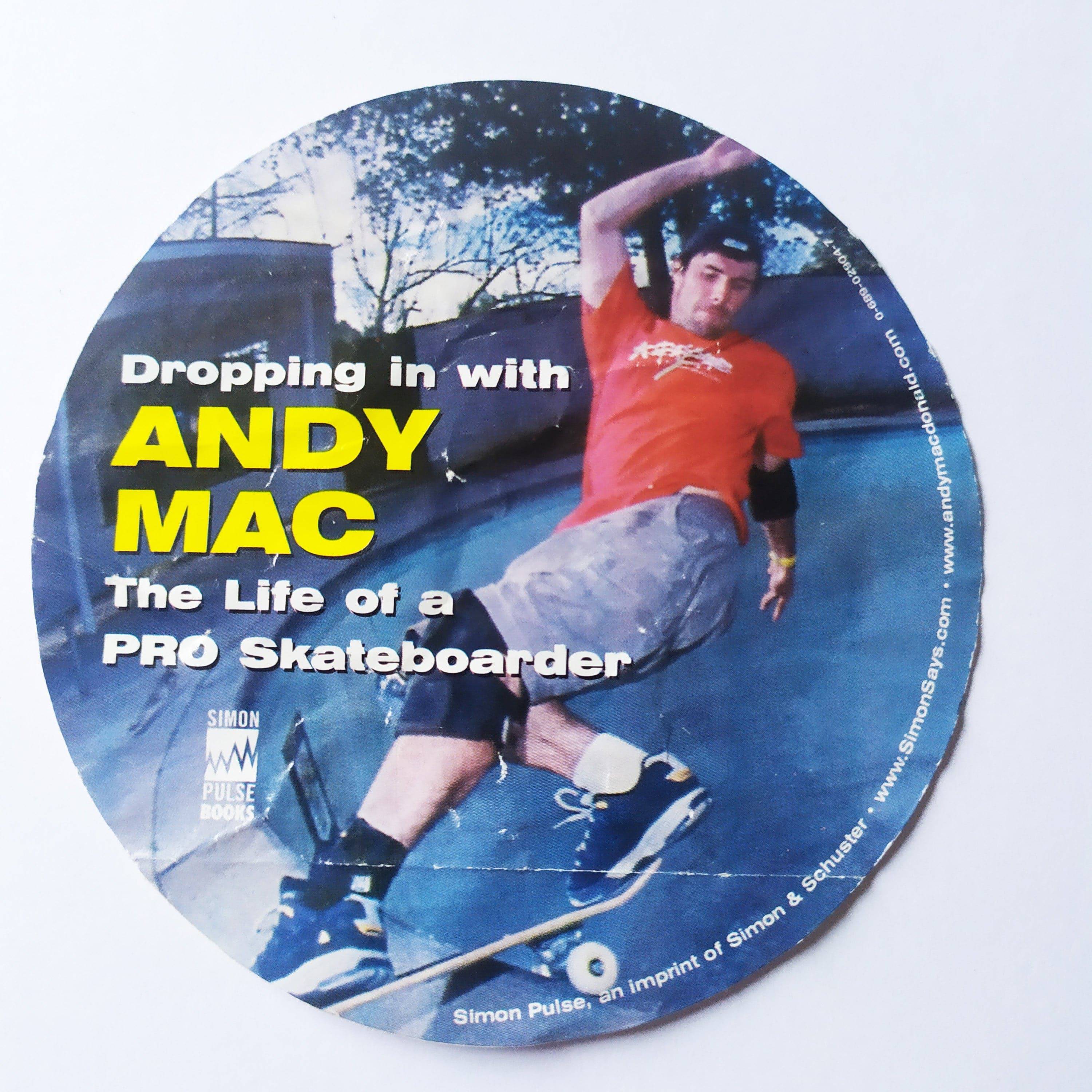 Andy Mac Skateboard Sticker (heavily creased) - SkateboardStickers.com