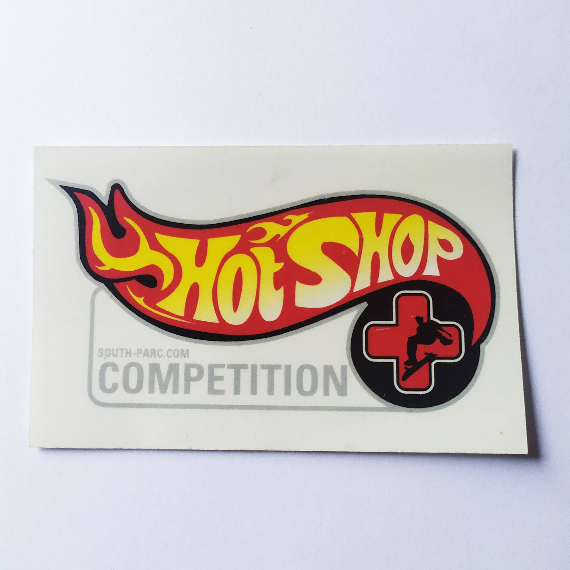 Hot Shop Competition Skateboard Sticker - SkateboardStickers.com