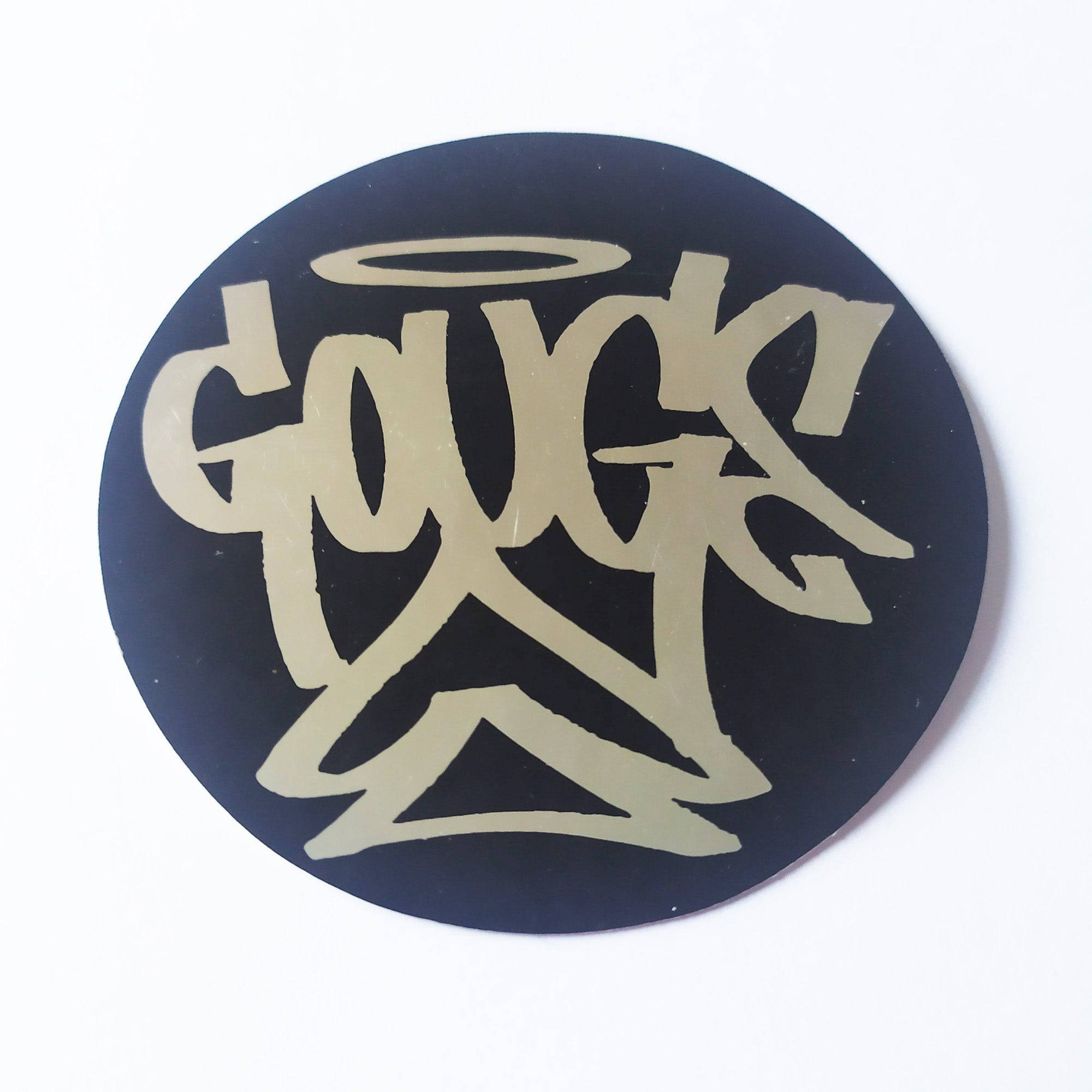 Gouge Skate Sticker - Black/Silver - SkateboardStickers.com