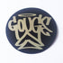 Gouge Skate Sticker - Black/Silver - SkateboardStickers.com