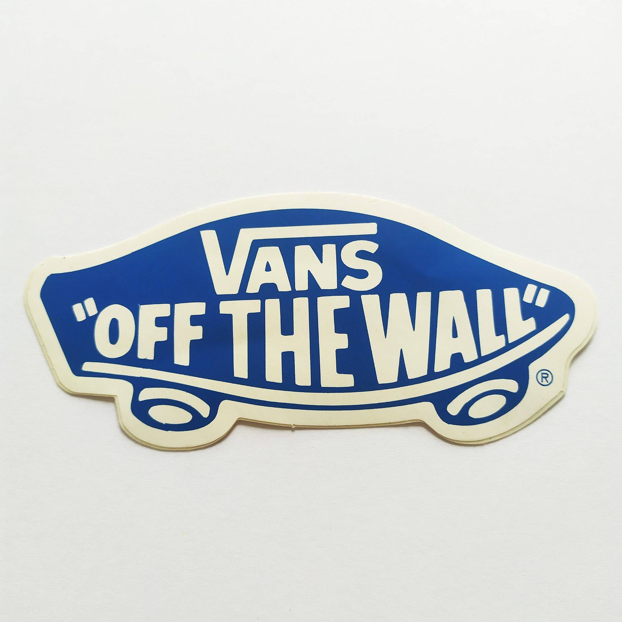 Vans Shoes "Off The Wall " Skateboard Sticker - Blue - SkateboardStickers.com