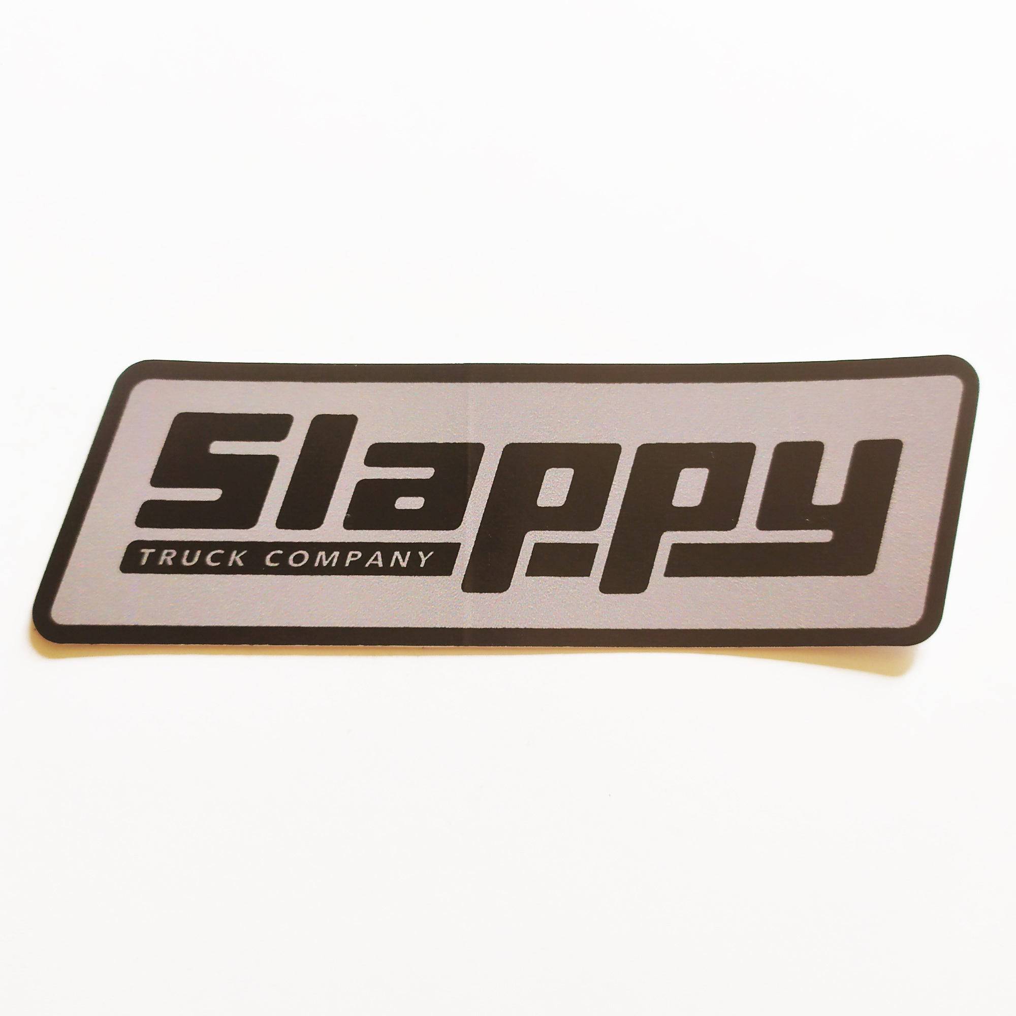 Slappy Trucks OG Logo Sticker - Black/Grey - SkateboardStickers.com