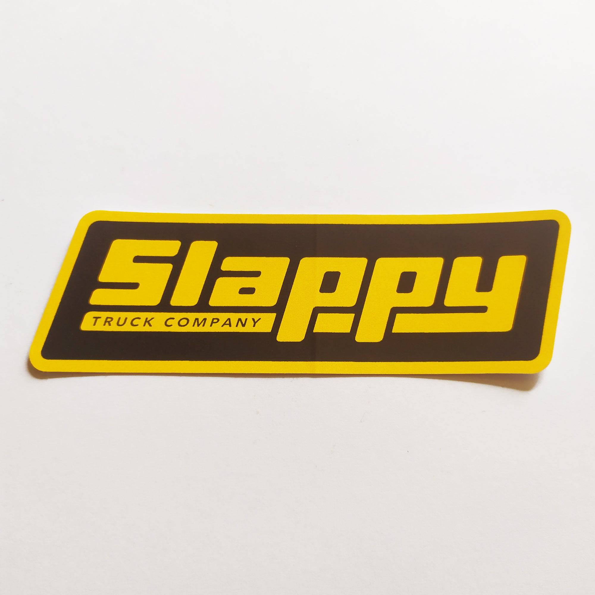 Slappy Trucks OG Logo Sticker - Yellow/Black - SkateboardStickers.com