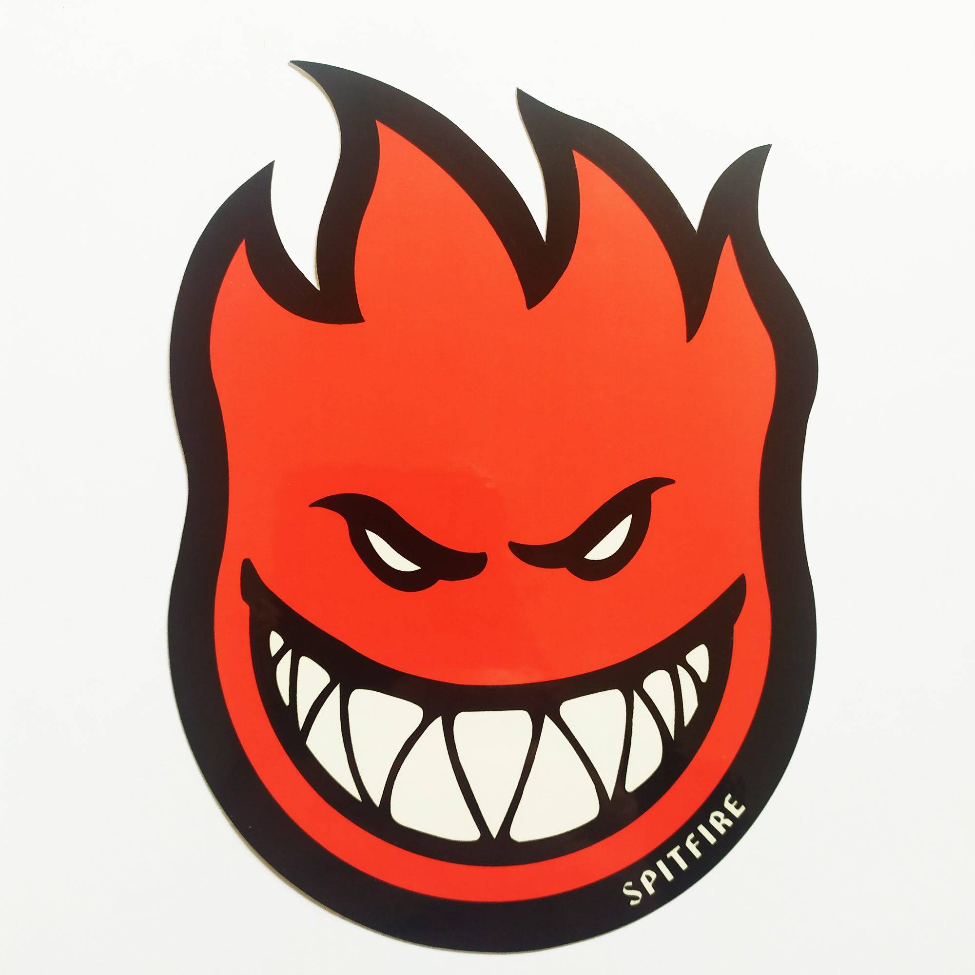 Spitfire Wheels - Bighead Fireball Skateboard Sticker Red Medium - SkateboardStickers.com