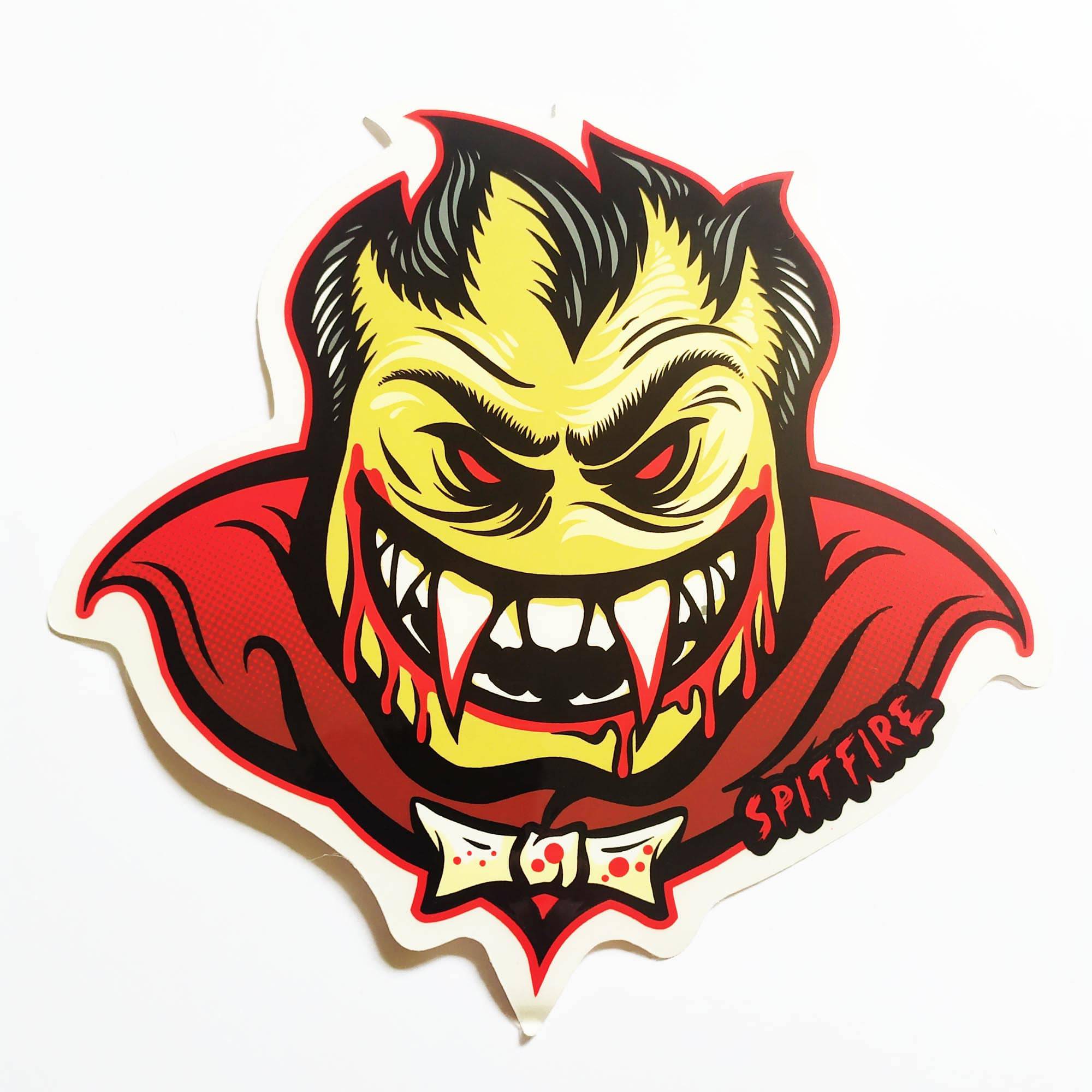 Spitfire Wheels Skateboard Sticker - Dracula Bighead - SkateboardStickers.com