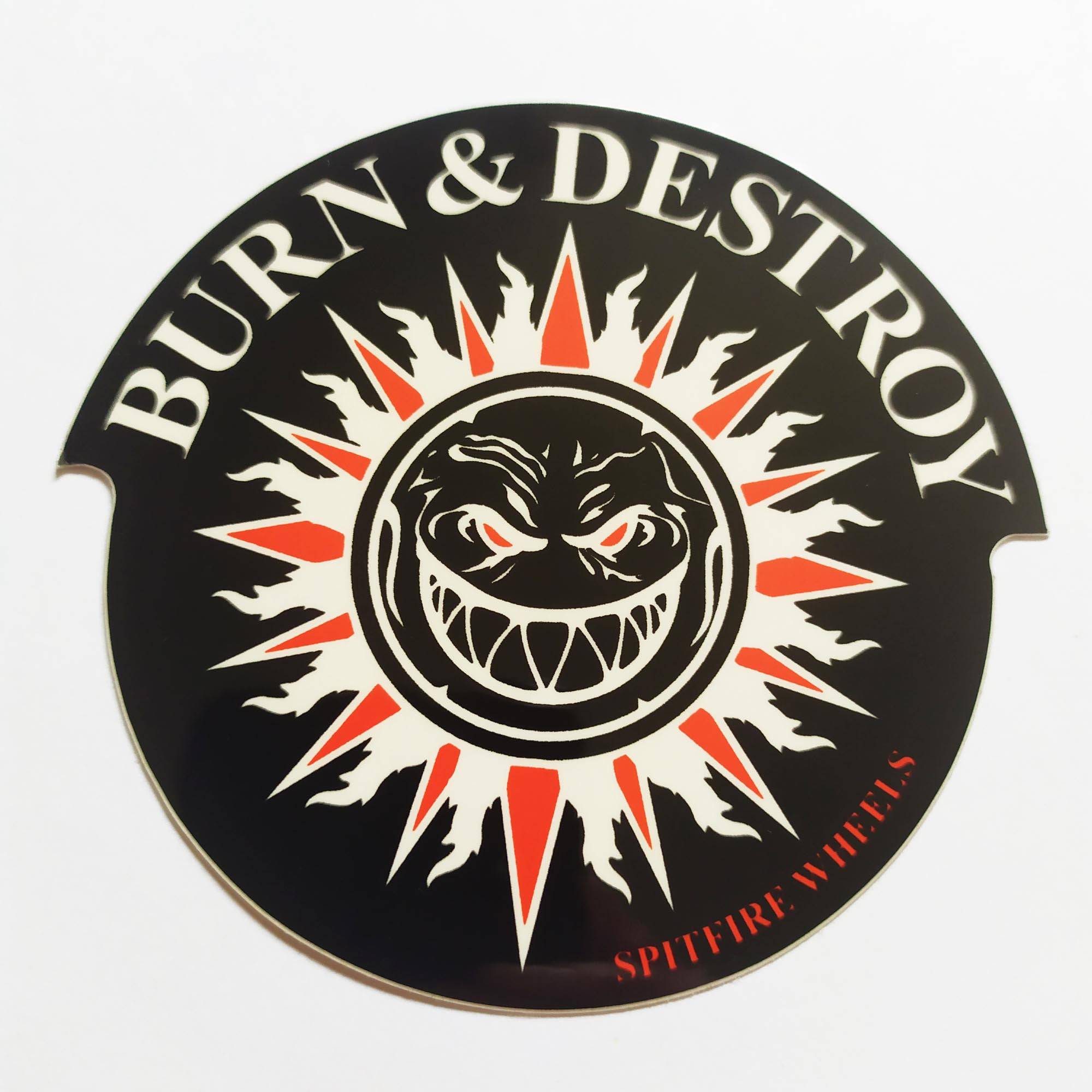 Spitfire Wheels Skateboard Sticker - Burn & Destroy - SkateboardStickers.com