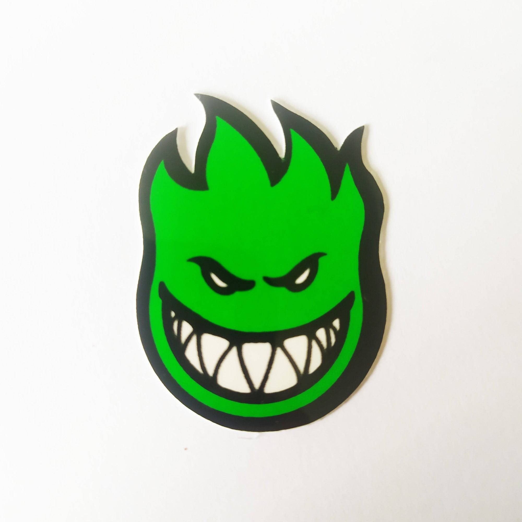 Spitfire Wheels Skateboard Sticker - Mini Fireball Bighead Green - SkateboardStickers.com