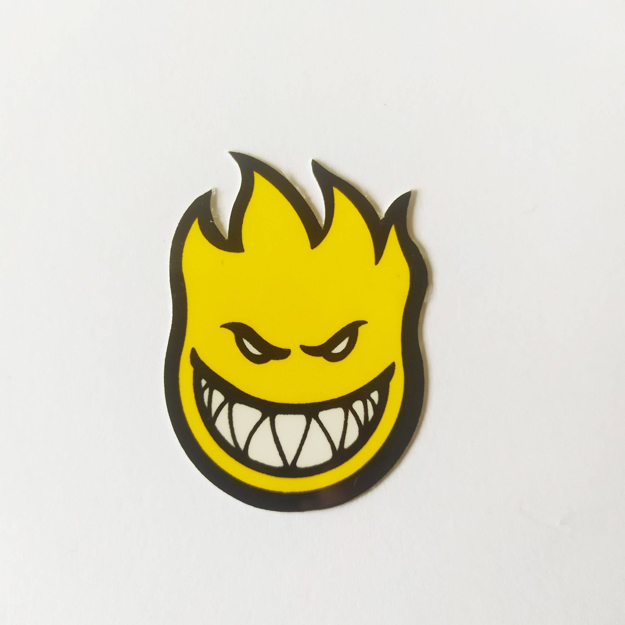 Spitfire Wheels Skateboard Sticker - Mini Fireball Bighead Yellow - SkateboardStickers.com