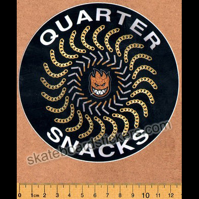 Spitfire Wheels X Quartersnacks - Quarter Classic Skateboard Sticker - SkateboardStickers.com