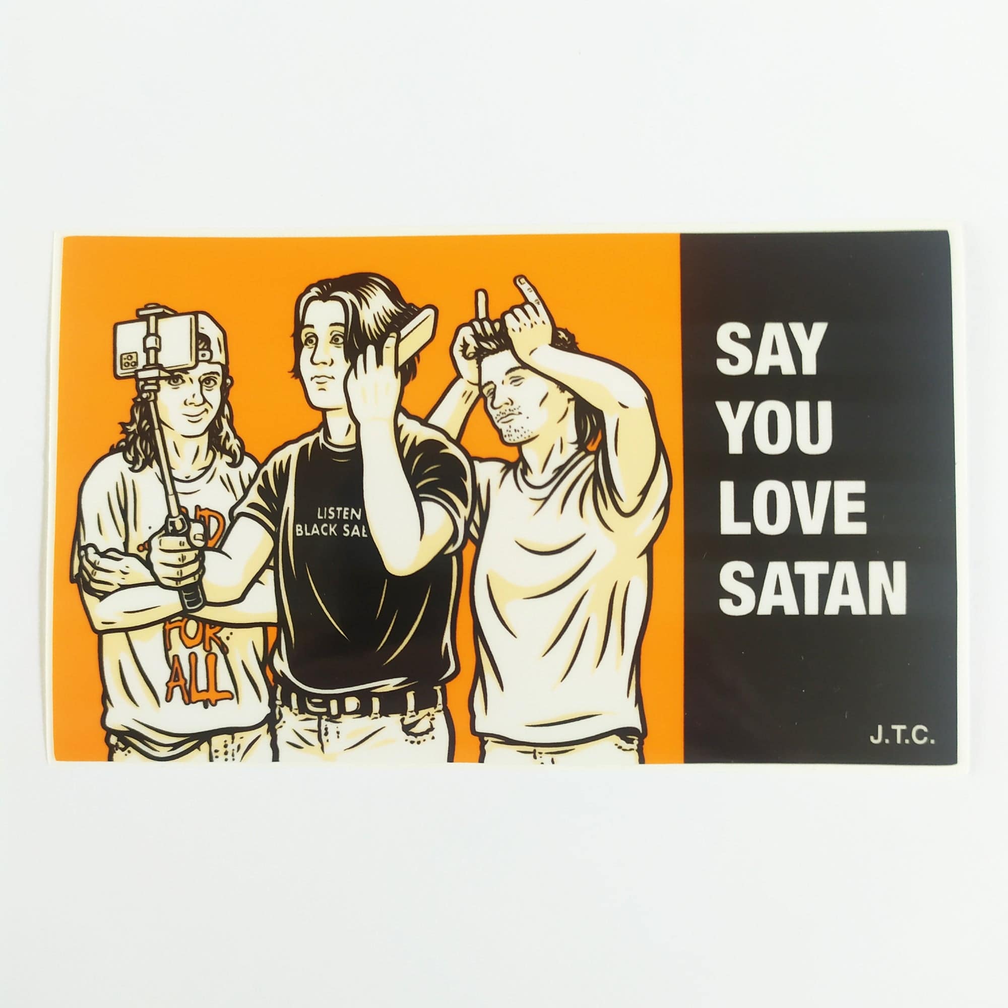 StrangeLove Skate Sticker "Say You Love Satan" - SkateboardStickers.com