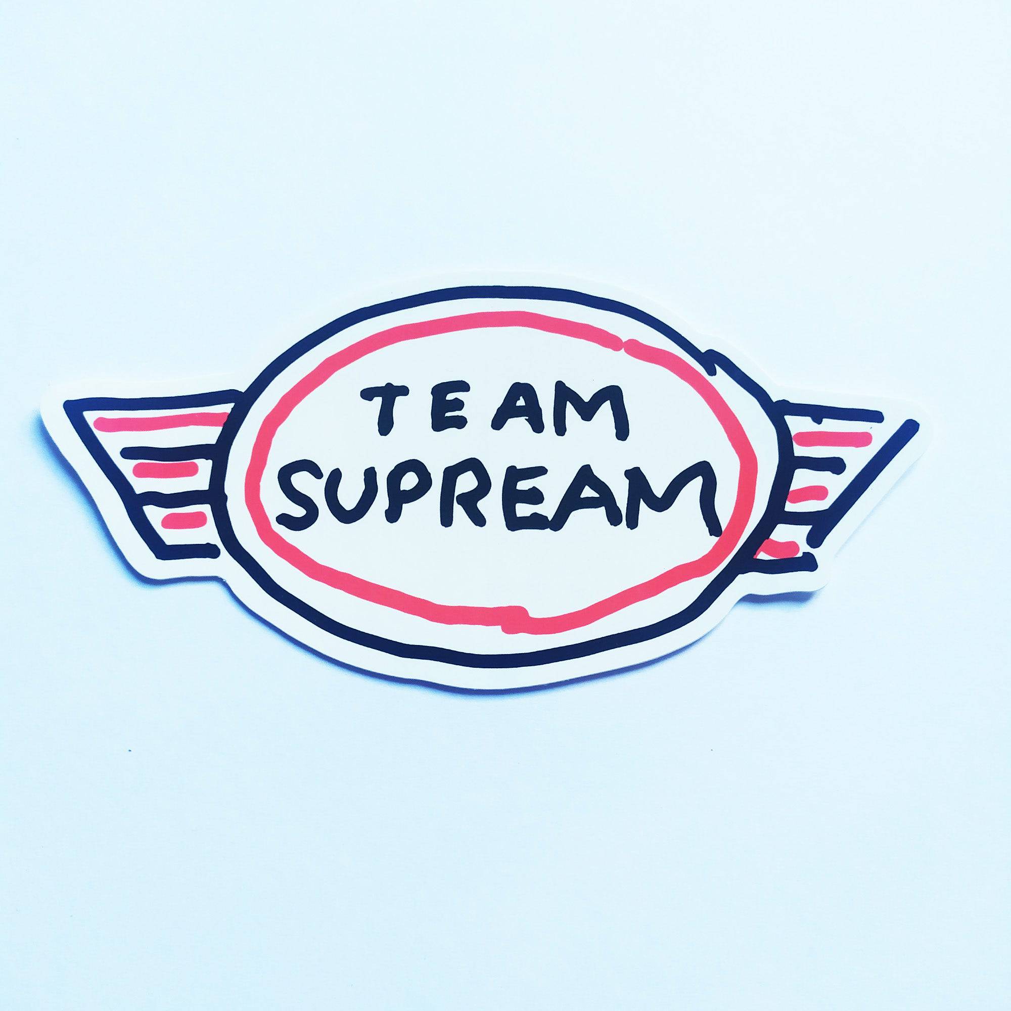 Supreme Clothing "Team Supream" Skateboard Sticker - SkateboardStickers.com