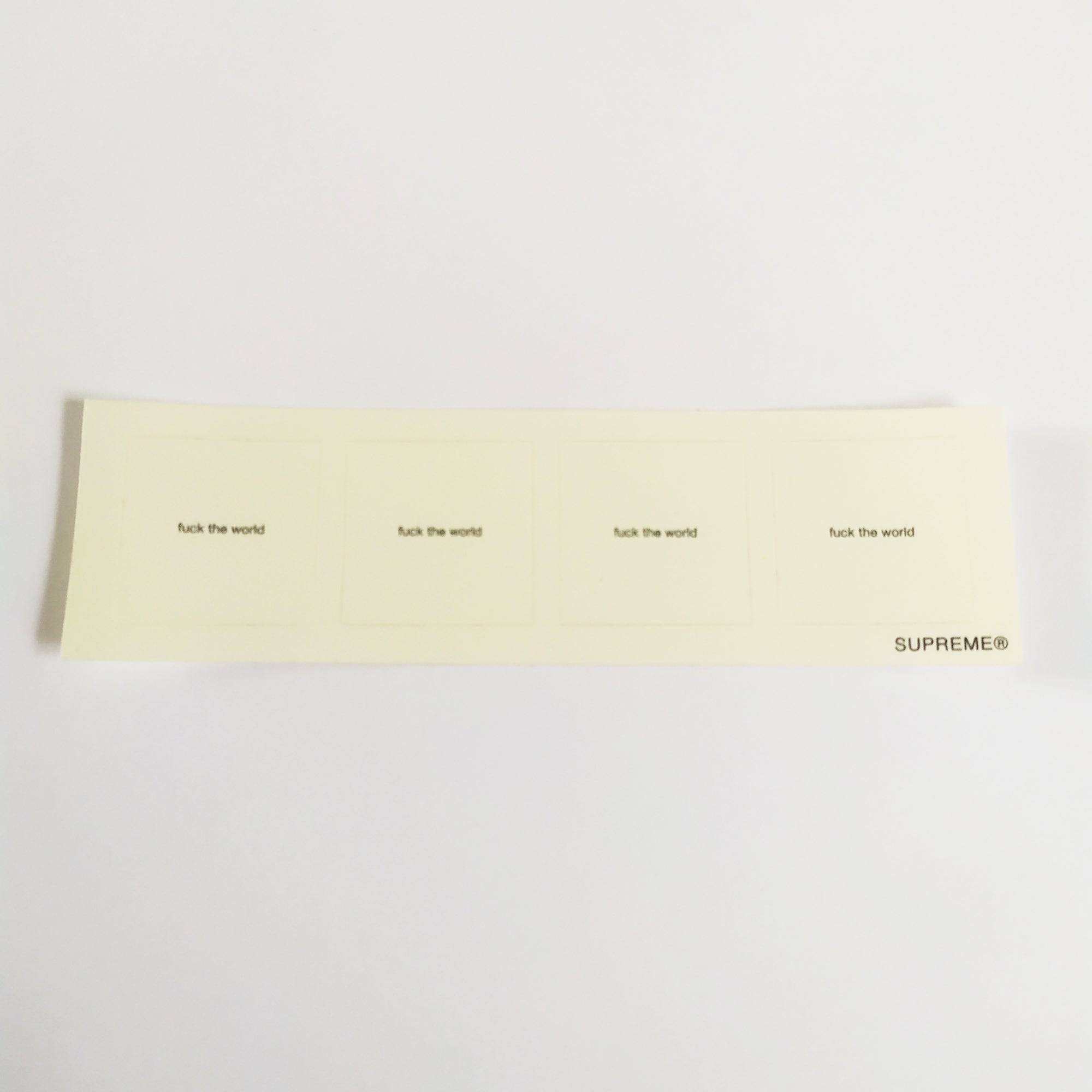 Supreme Skate Sticker Sheet - F@ck The World - SkateboardStickers.com