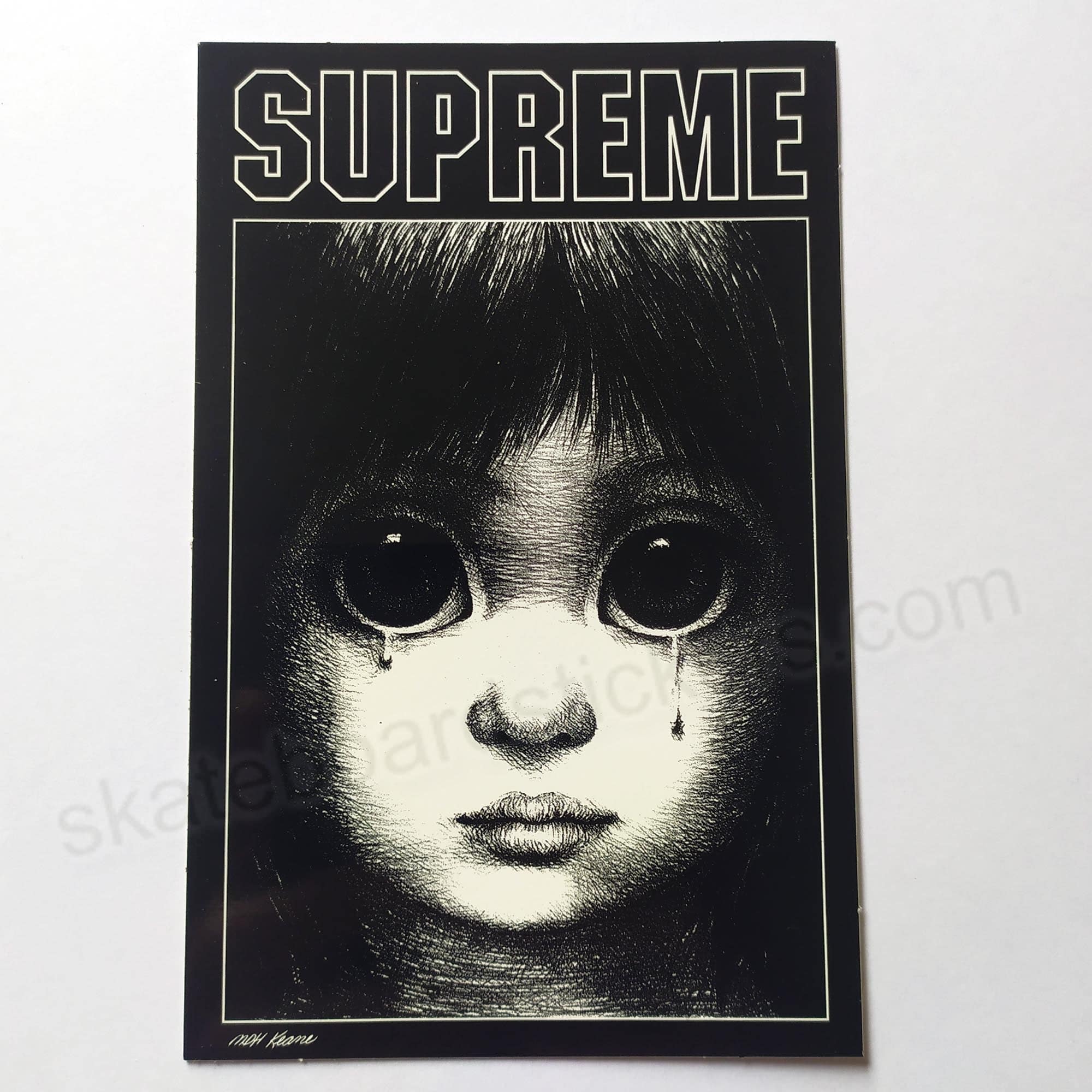 Supreme - Margaret Keane "Teardrop" Skateboard Sticker - SkateboardStickers.com
