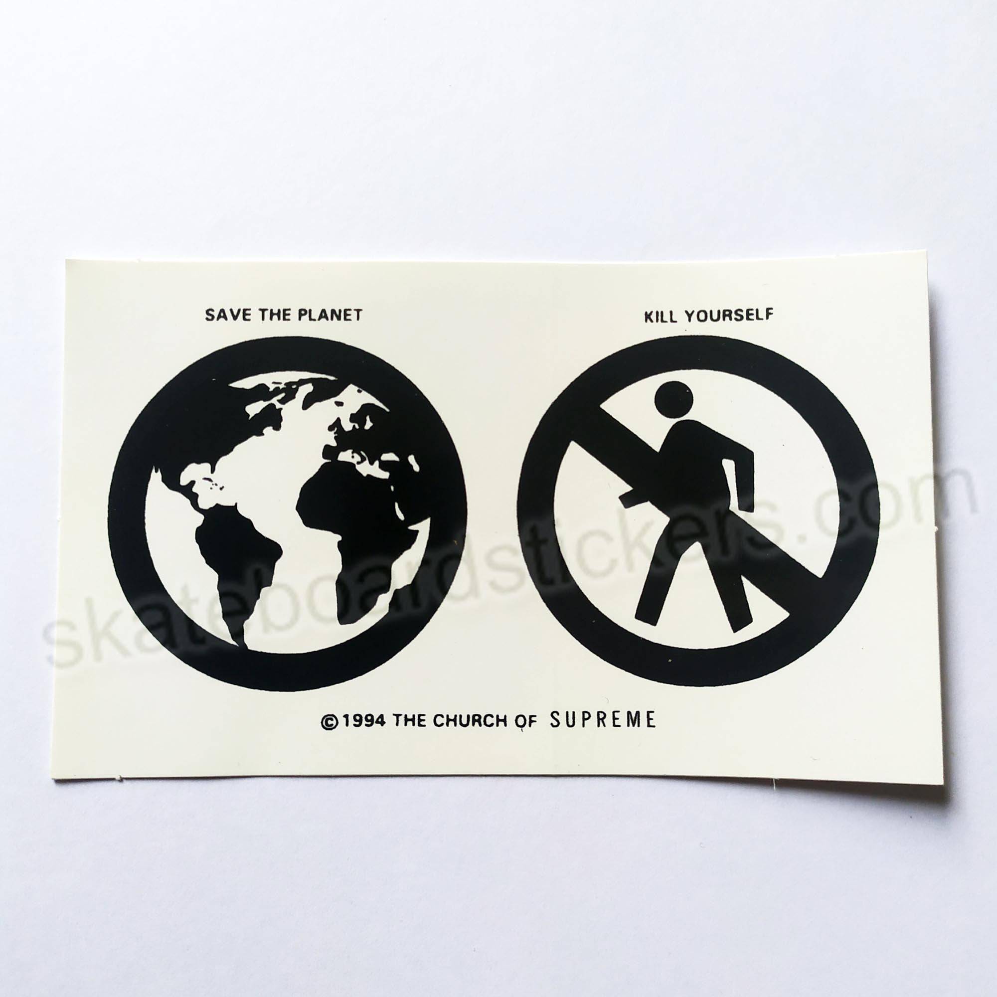 Supreme "Save The Planet" Skate Sticker - SkateboardStickers.com