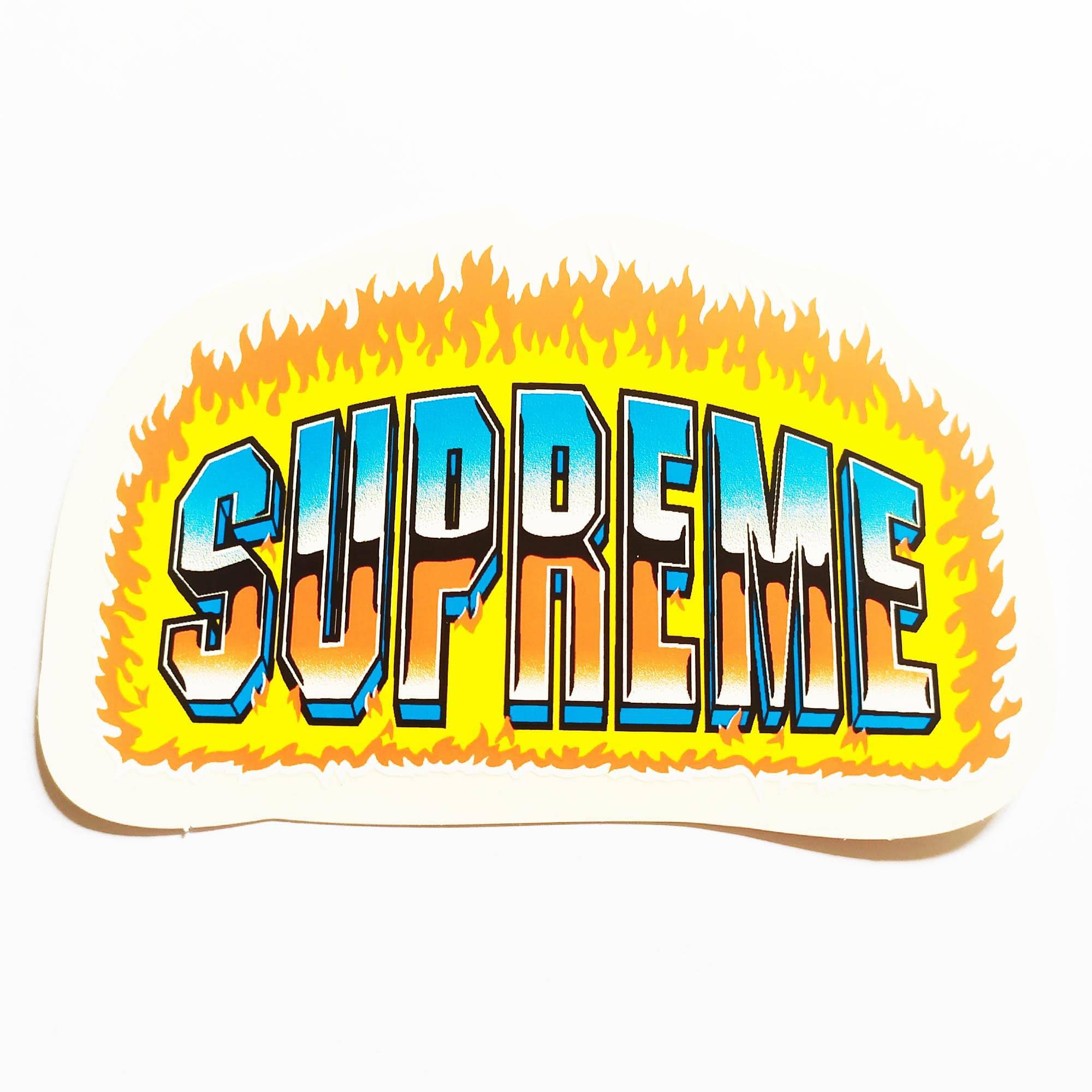 Supreme Skate Sticker - Orange - SkateboardStickers.com