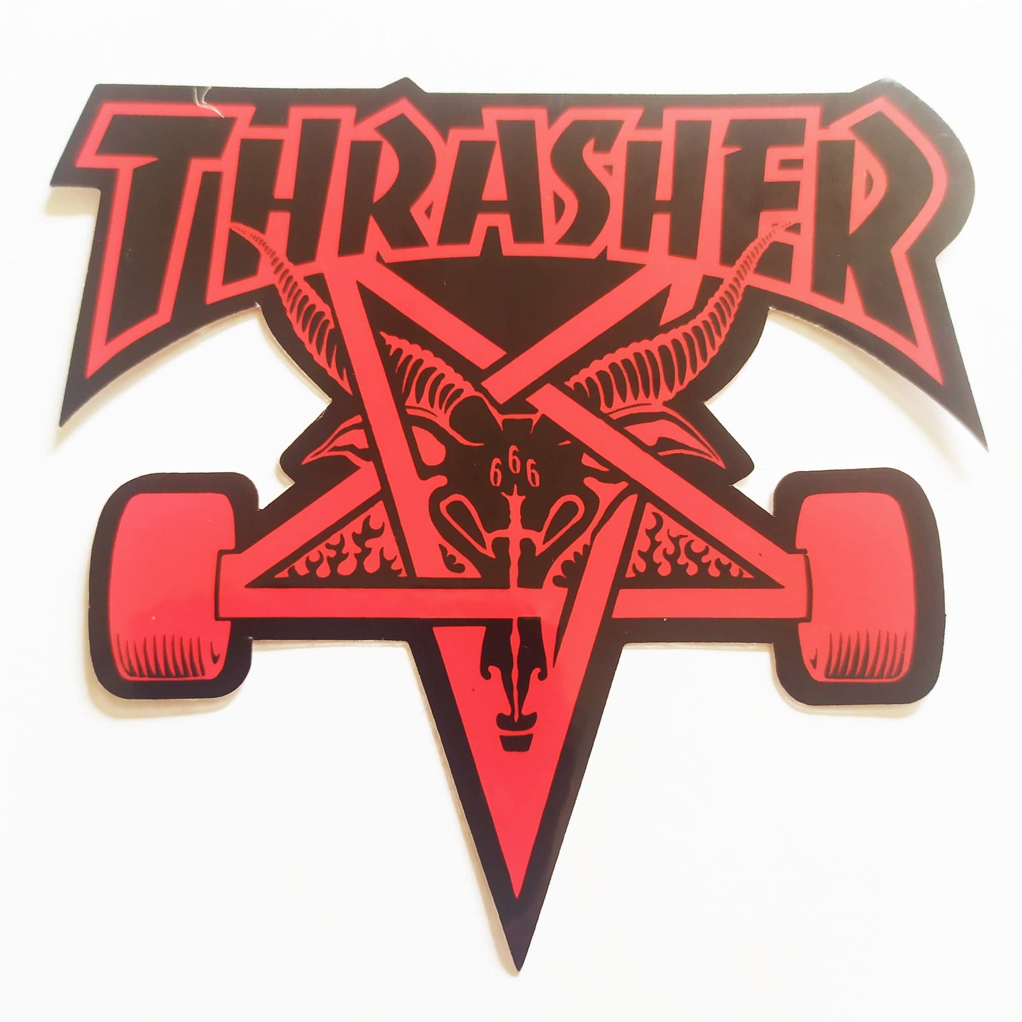 Thrasher Magazine Skateboard Sticker - Skategoat Black/Red - SkateboardStickers.com