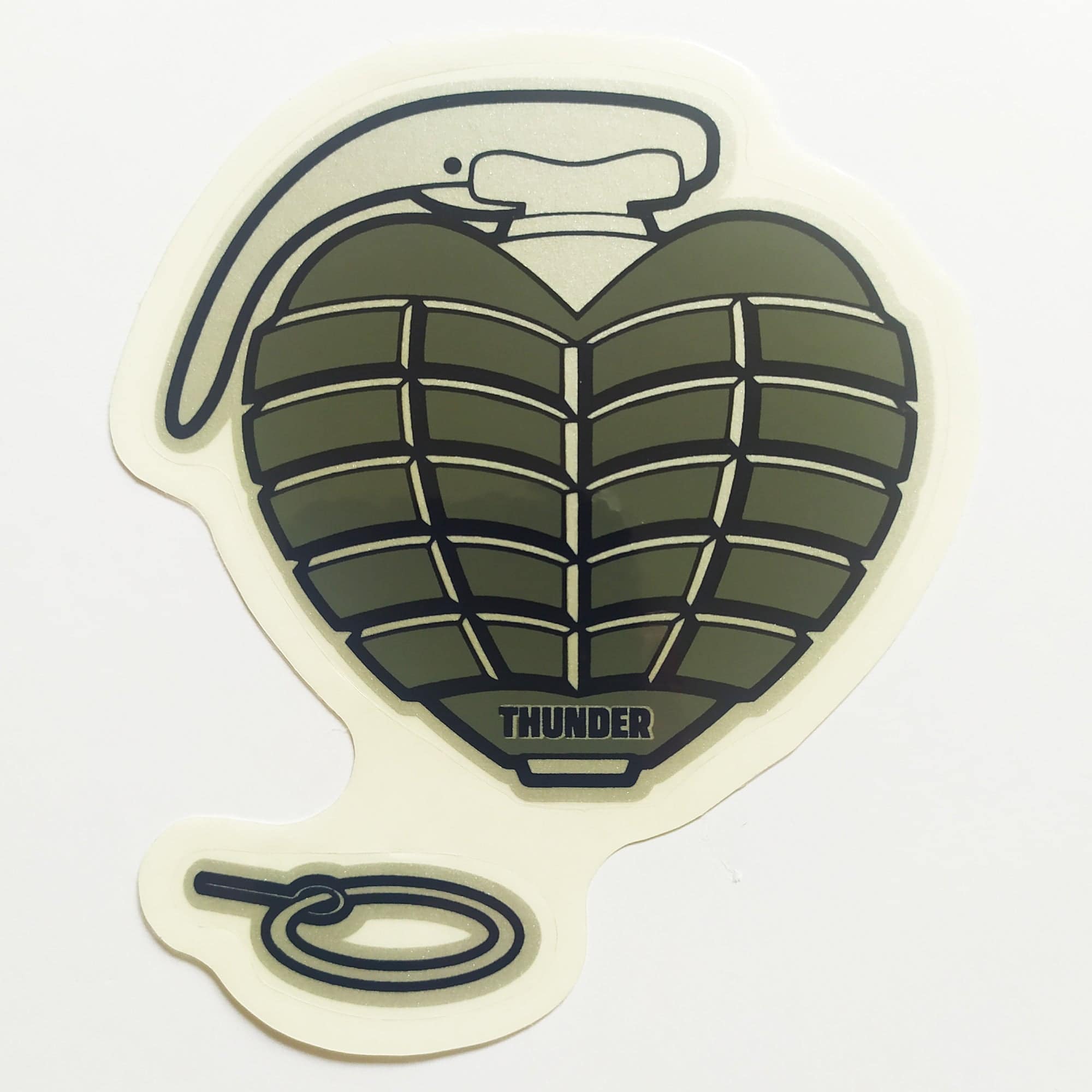 Thunder Trucks OG Grenade Skateboard Sticker - Grey - SkateboardStickers.com