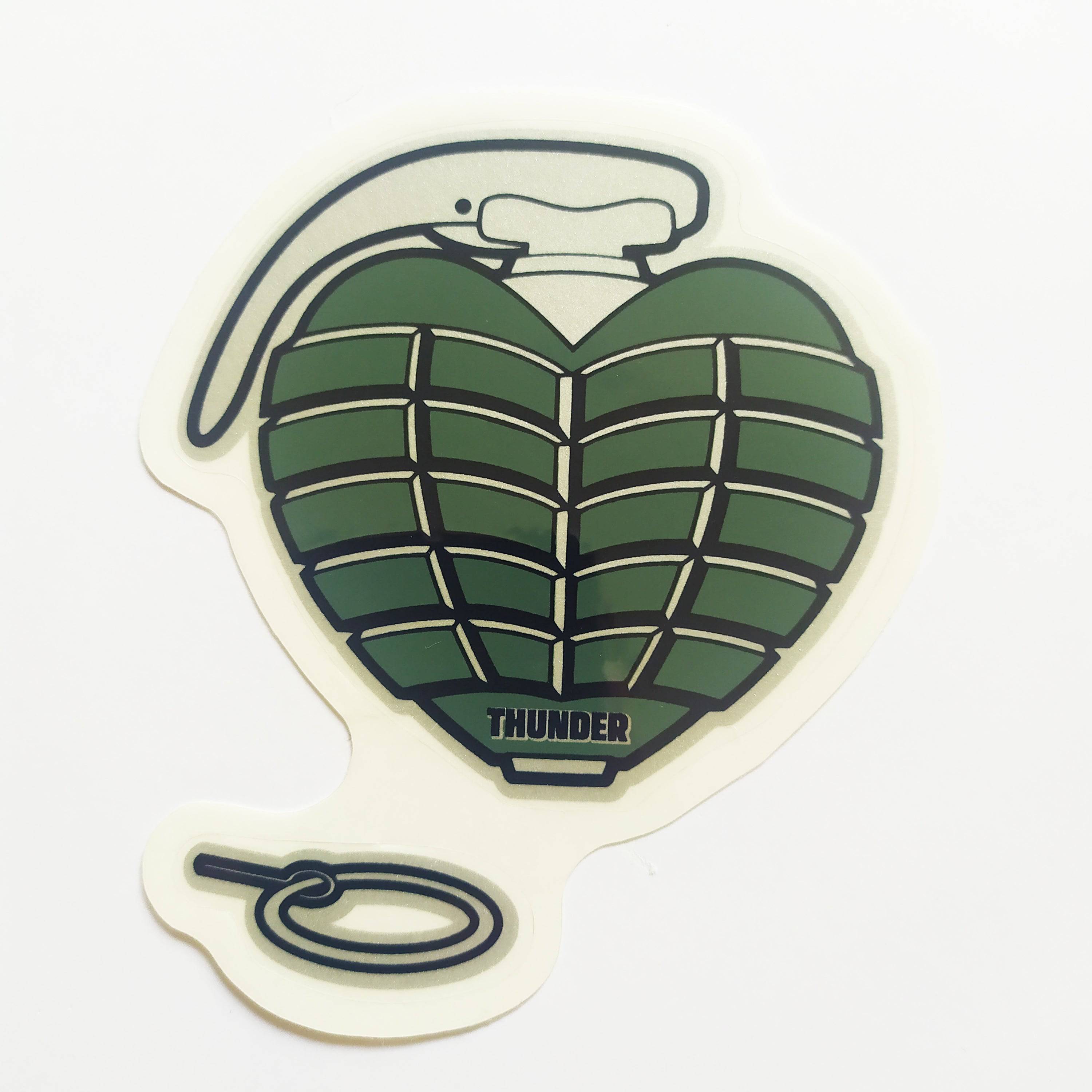Thunder Trucks OG Grenade Skateboard Sticker - Grey 2 - SkateboardStickers.com