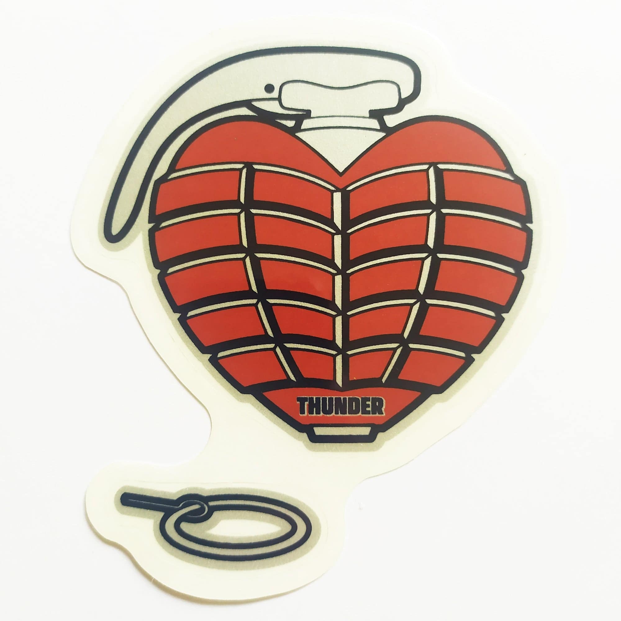 Thunder Trucks OG Grenade Skateboard Sticker - Red - SkateboardStickers.com