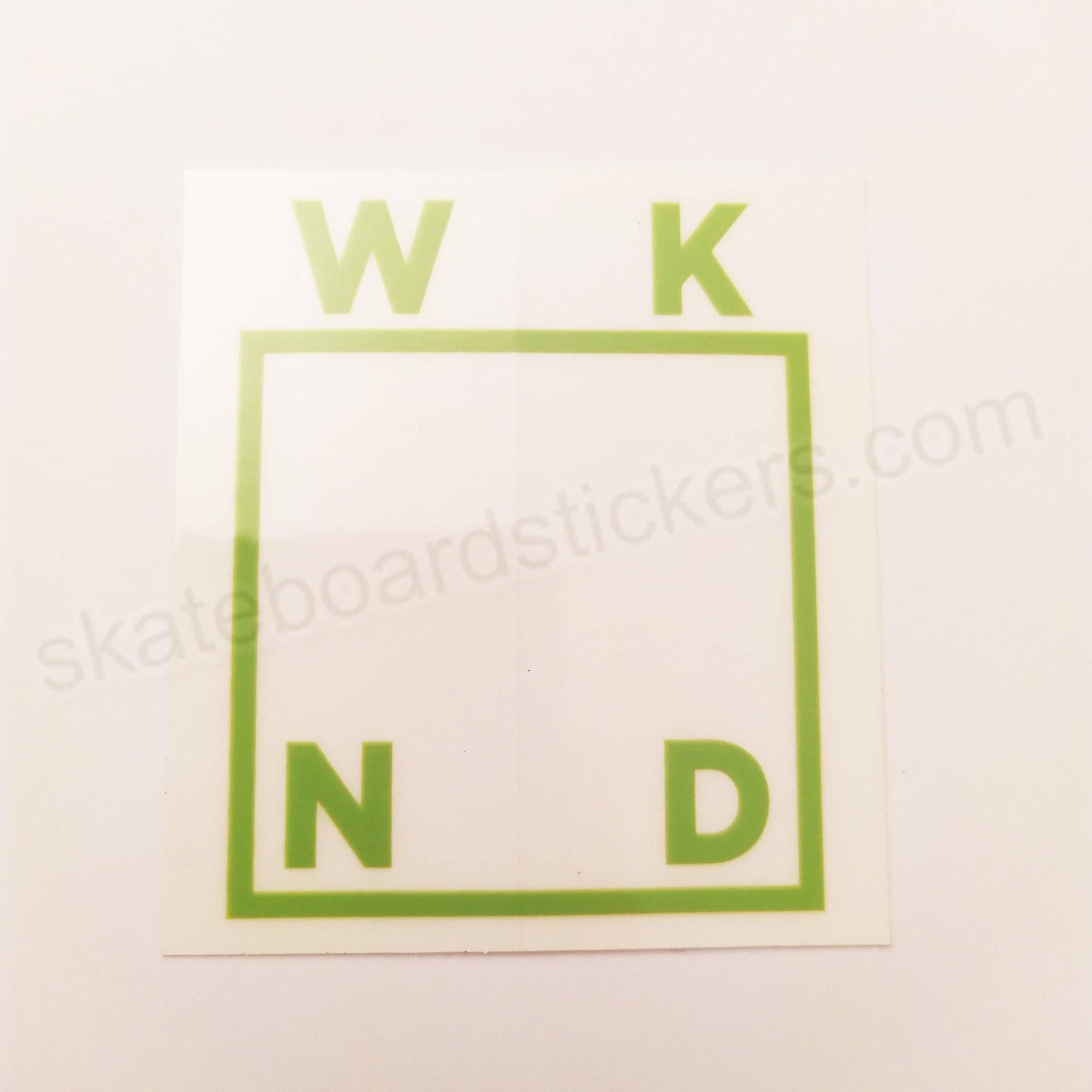 WKND Skateboard Sticker - 6.5 cm x 6 cm approx - SkateboardStickers.com