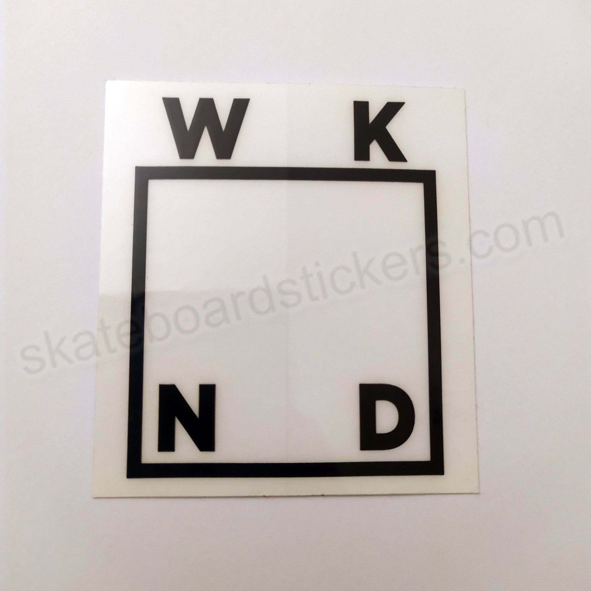 WKND Skateboard Sticker - 6.5 cm x 6 cm approx - SkateboardStickers.com