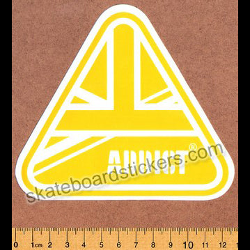 Addict Skateboard Sticker - Flag Yellow - SkateboardStickers.com