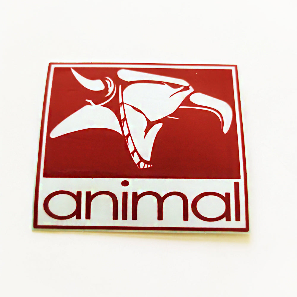 Animal Bikes BMX Sticker / Decal - 4.5 cm across approx - Maroon - SkateboardStickers.com